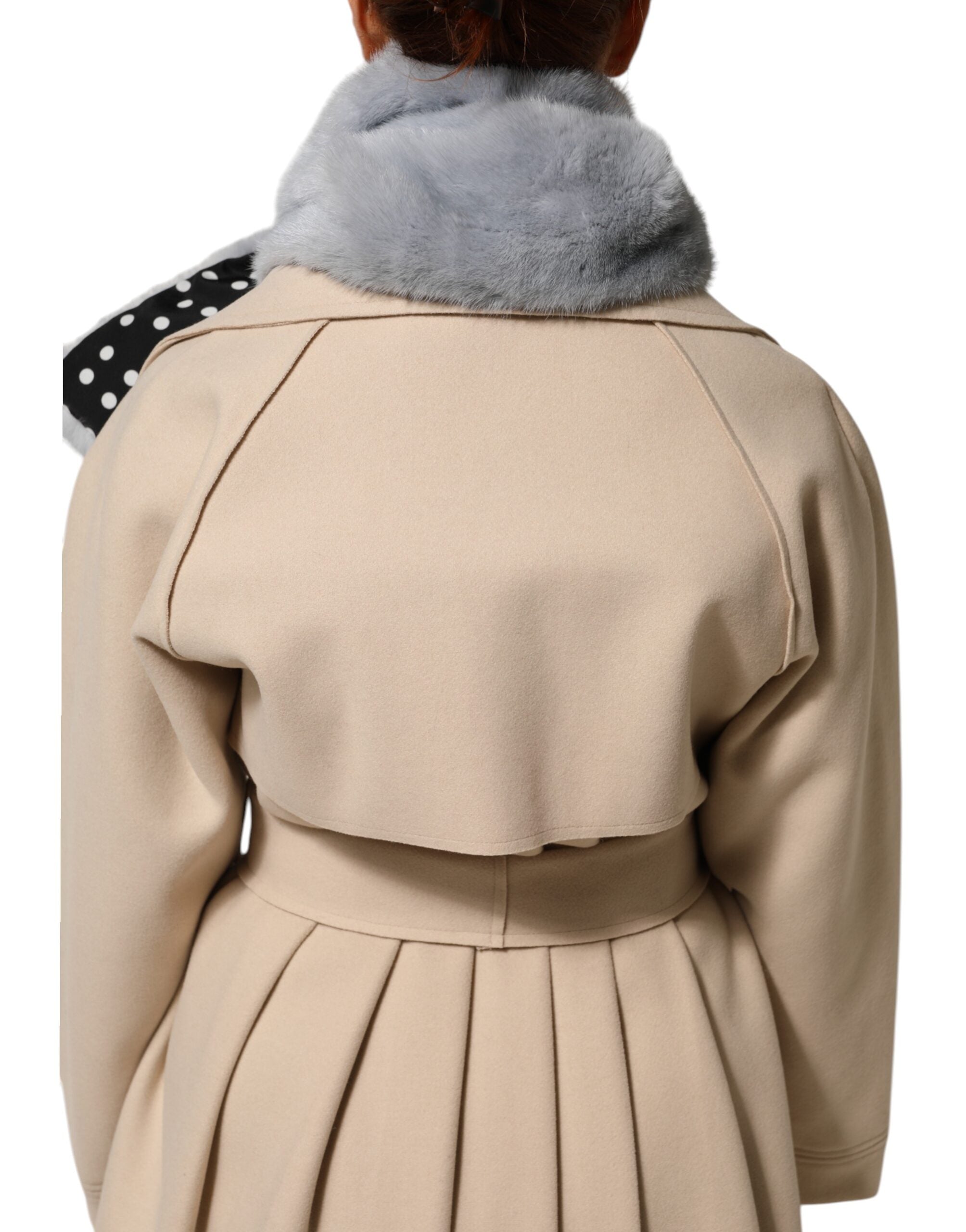 Dolce & Gabbana Powder Blue Mink Fur Neck Warmer Scarf