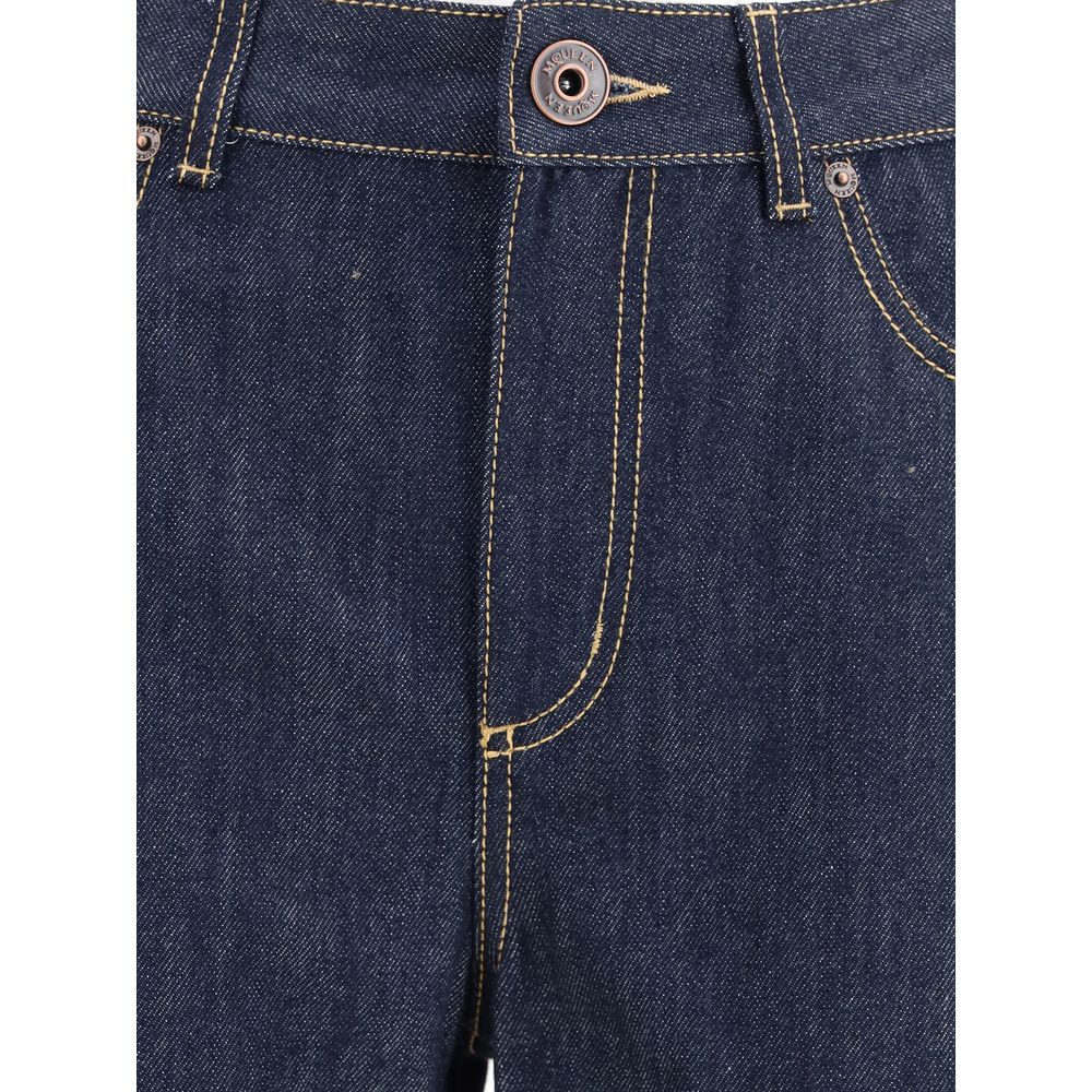 Alexander McQueen Blue Cotton Straight-Leg Jeans