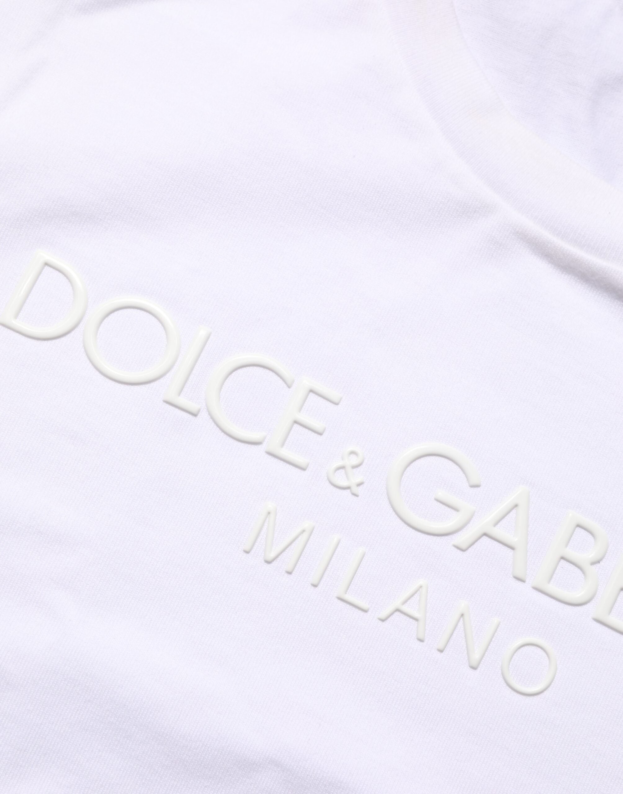 Dolce & Gabbana White Cotton Crew Neck Short Sleeves T-shirt