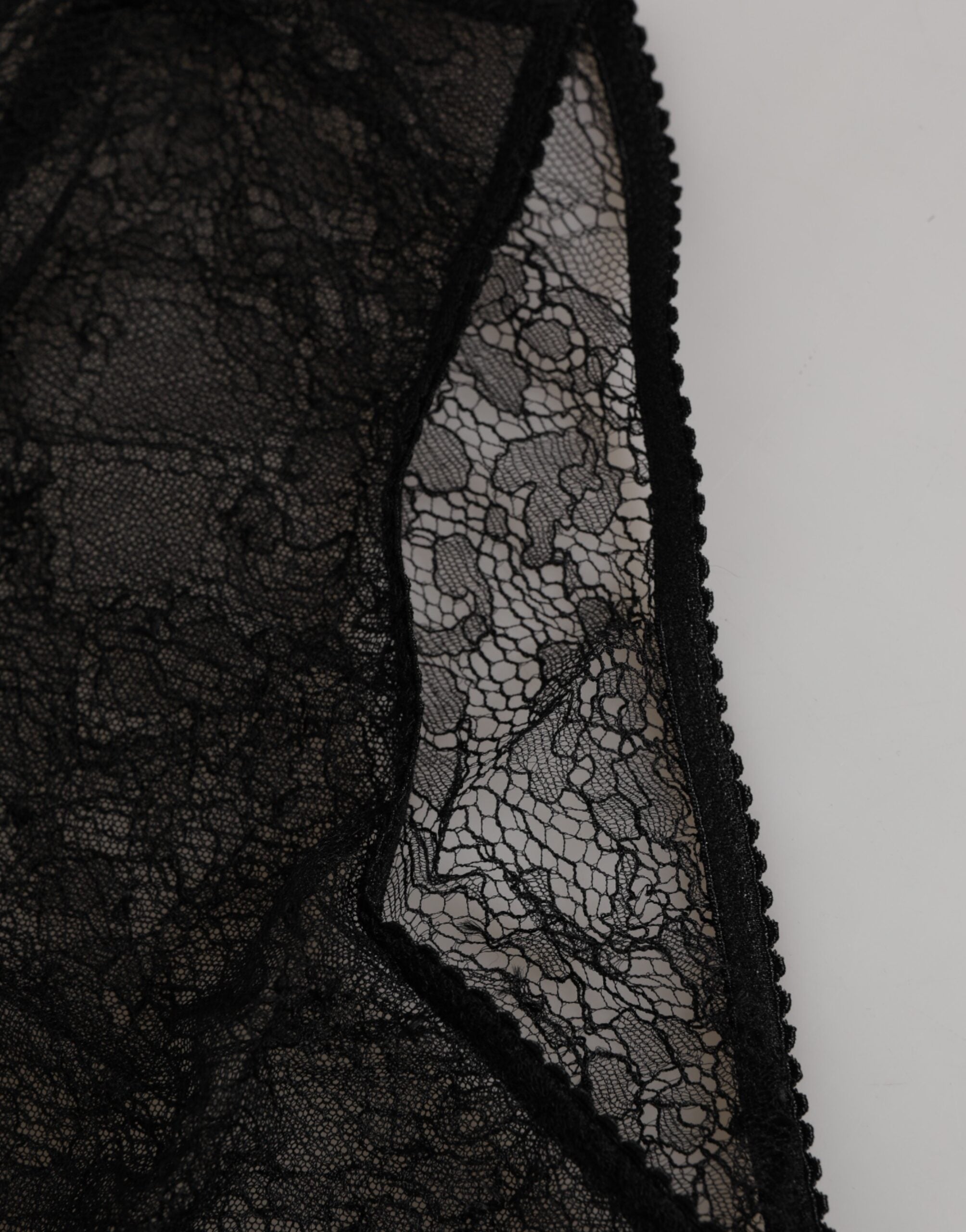 Dolce & Gabbana Black Nylon Stretch High Waist Panty Underwear