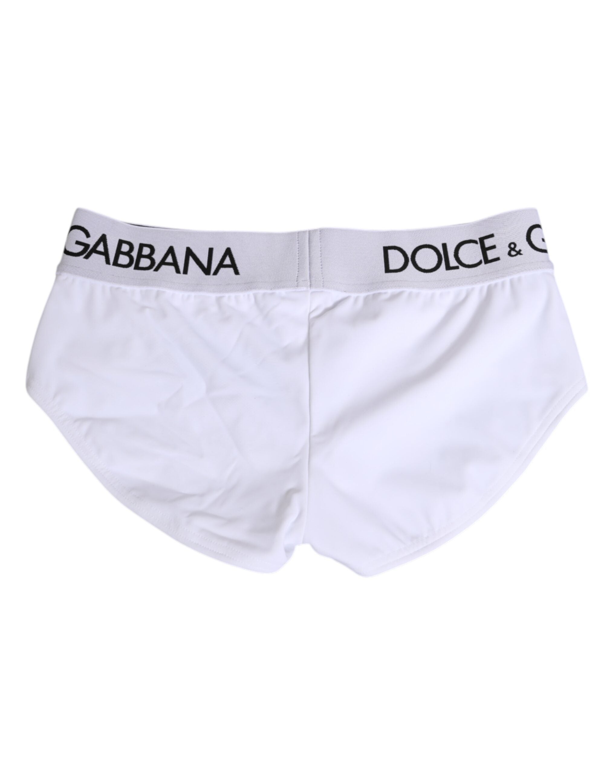 Dolce & Gabbana White Nylon Logo Waistband Shorts Underwear