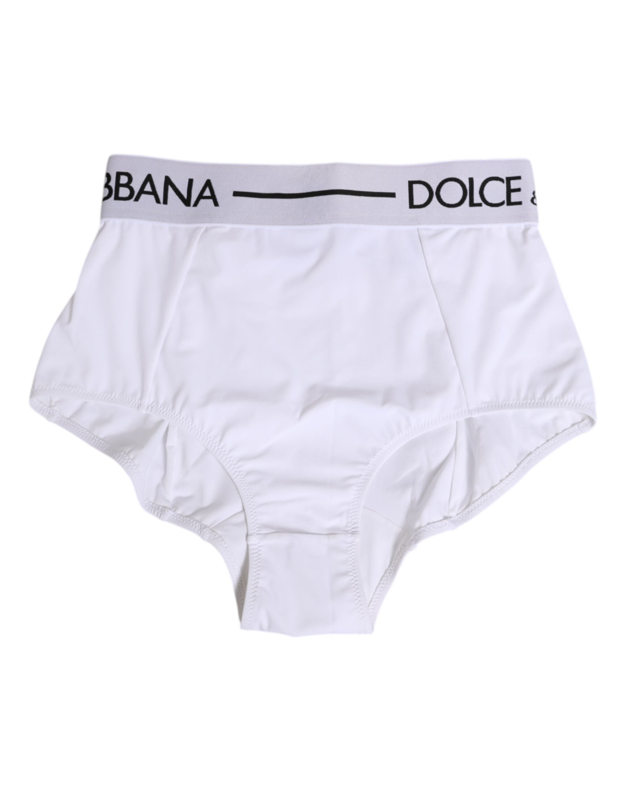 Dolce & Gabbana White Nylon Logo Waistband Coulotte Underwear