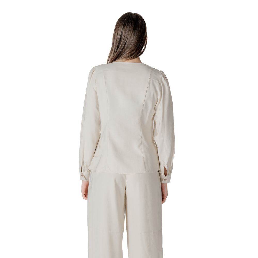 Vila Clothes Cream Viscose Top