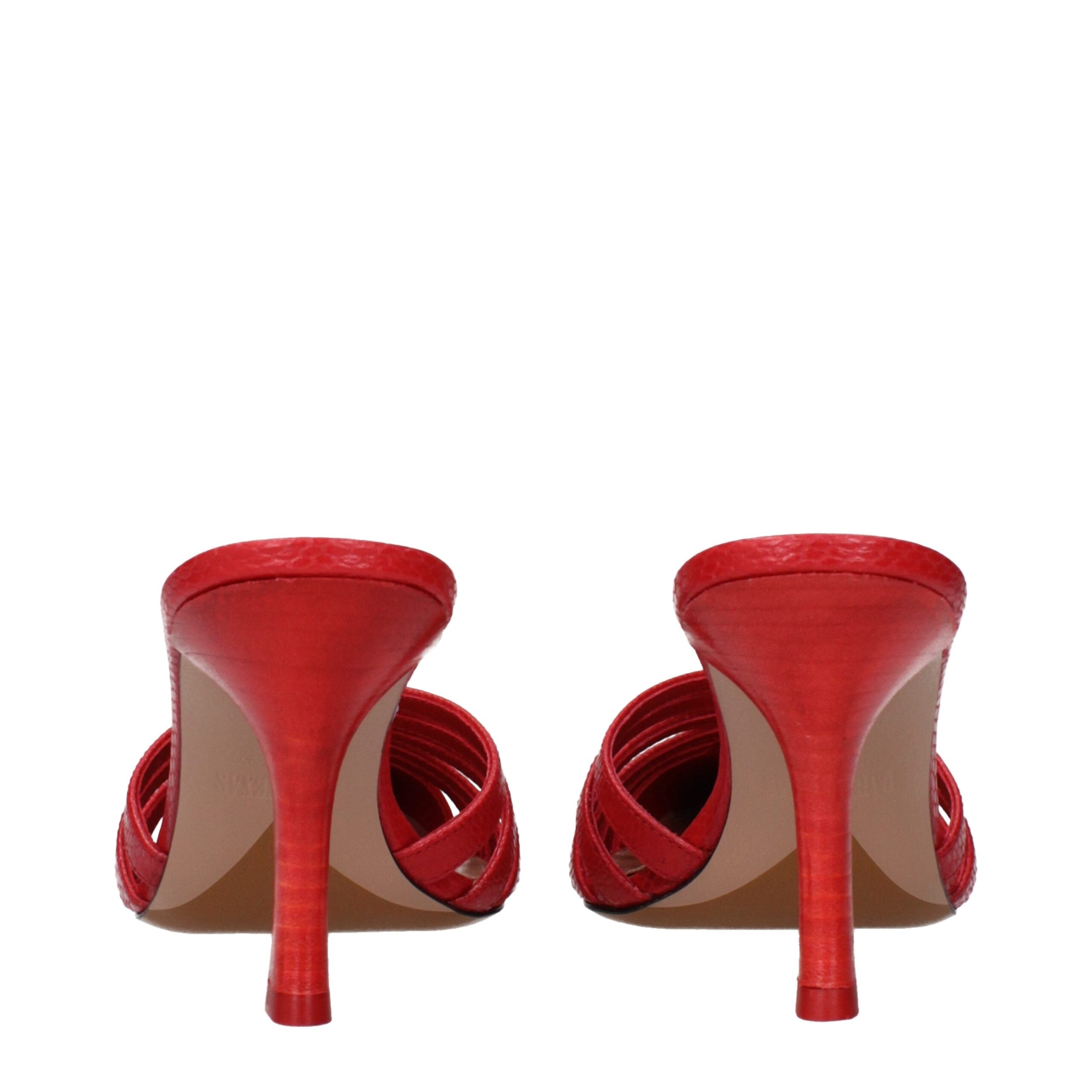 Paris Texas Red Leather Stiletto Heel Sandals