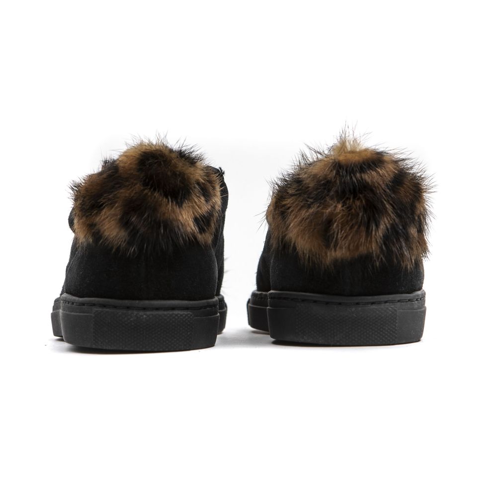 Mr&Mrs Italy Black Leather Women Sneaker