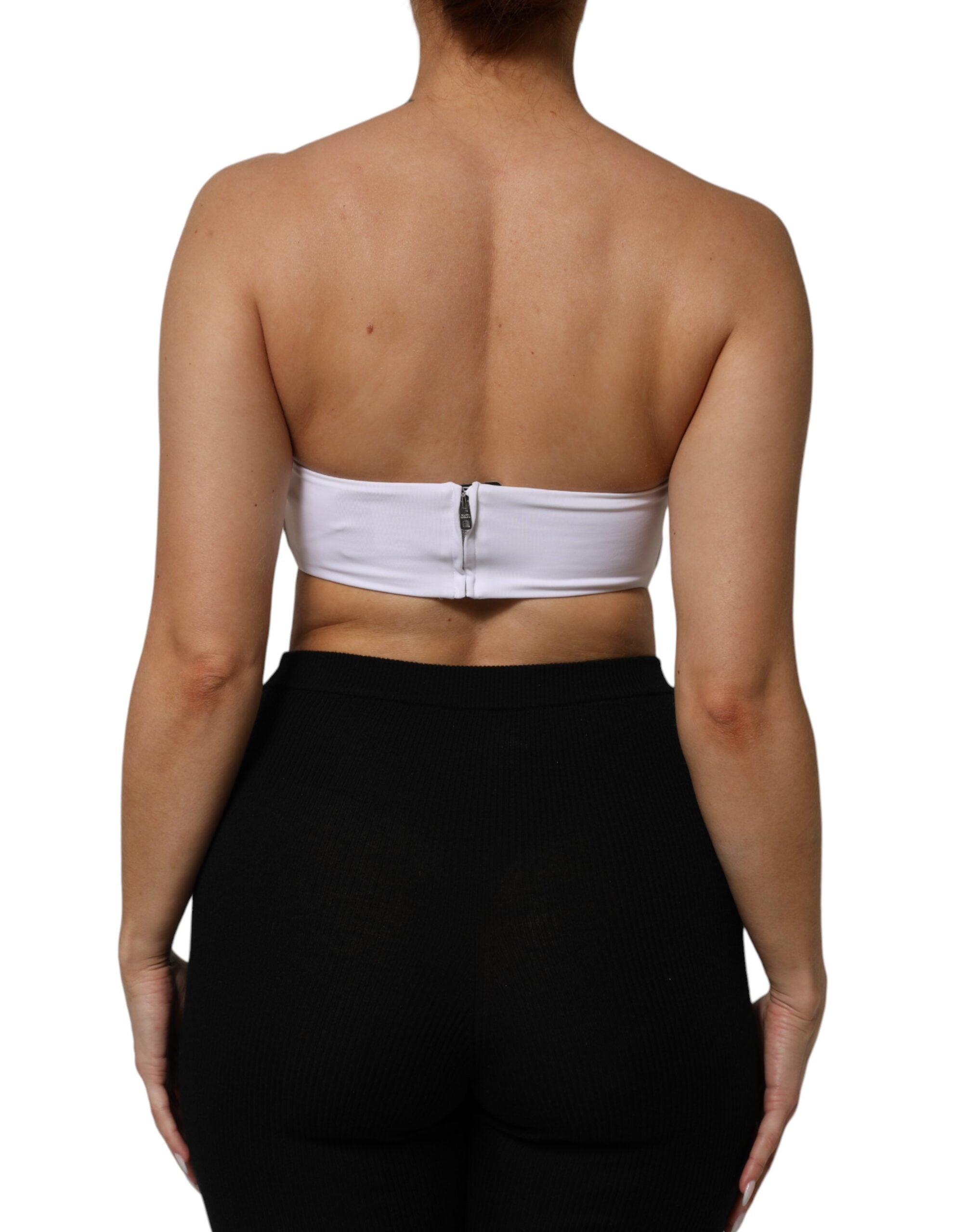 Dolce & Gabbana White Nylon Blend Bandeau Strapless Tube Top