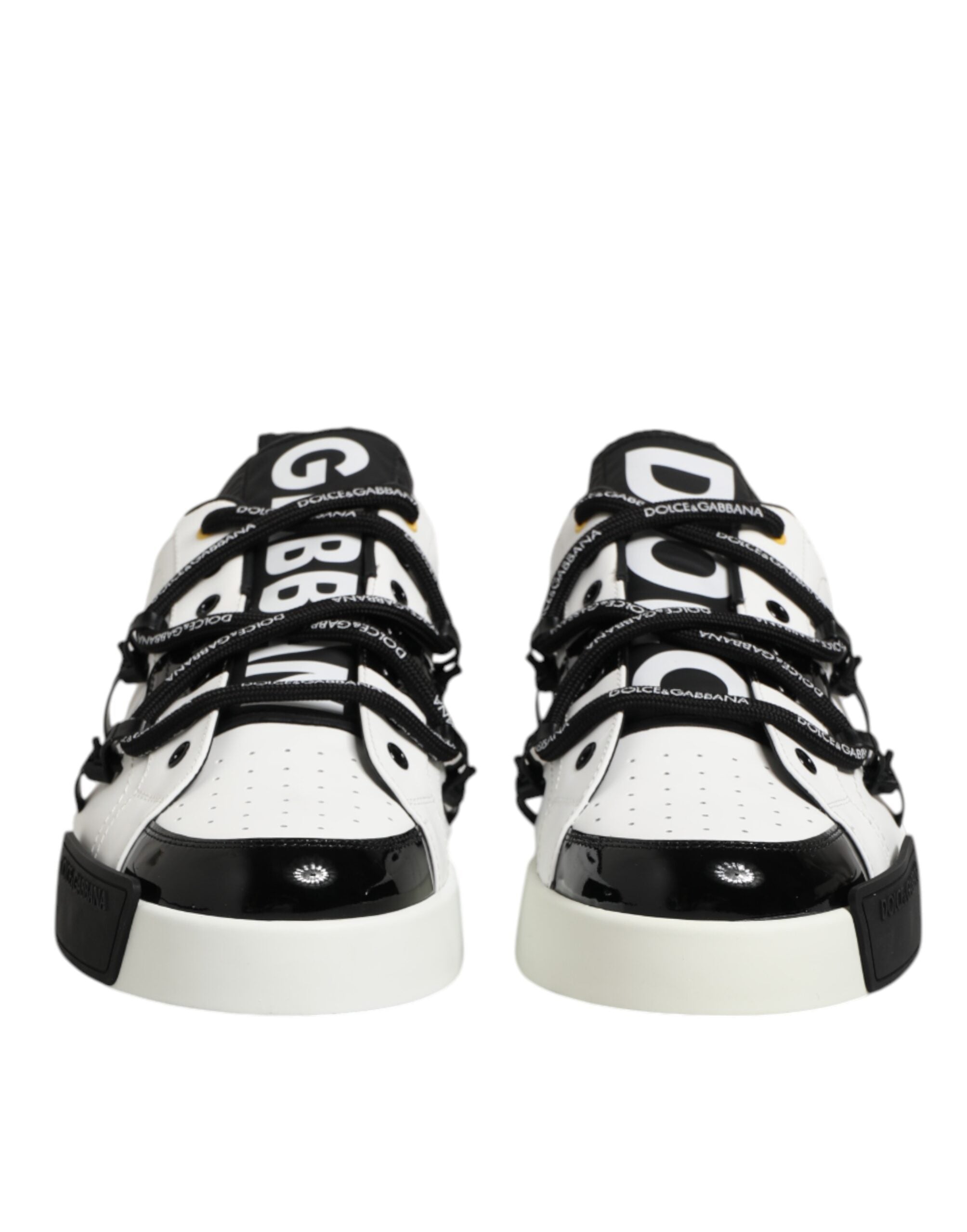 Dolce & Gabbana White Leather Logo Portofino Sneakers Shoes