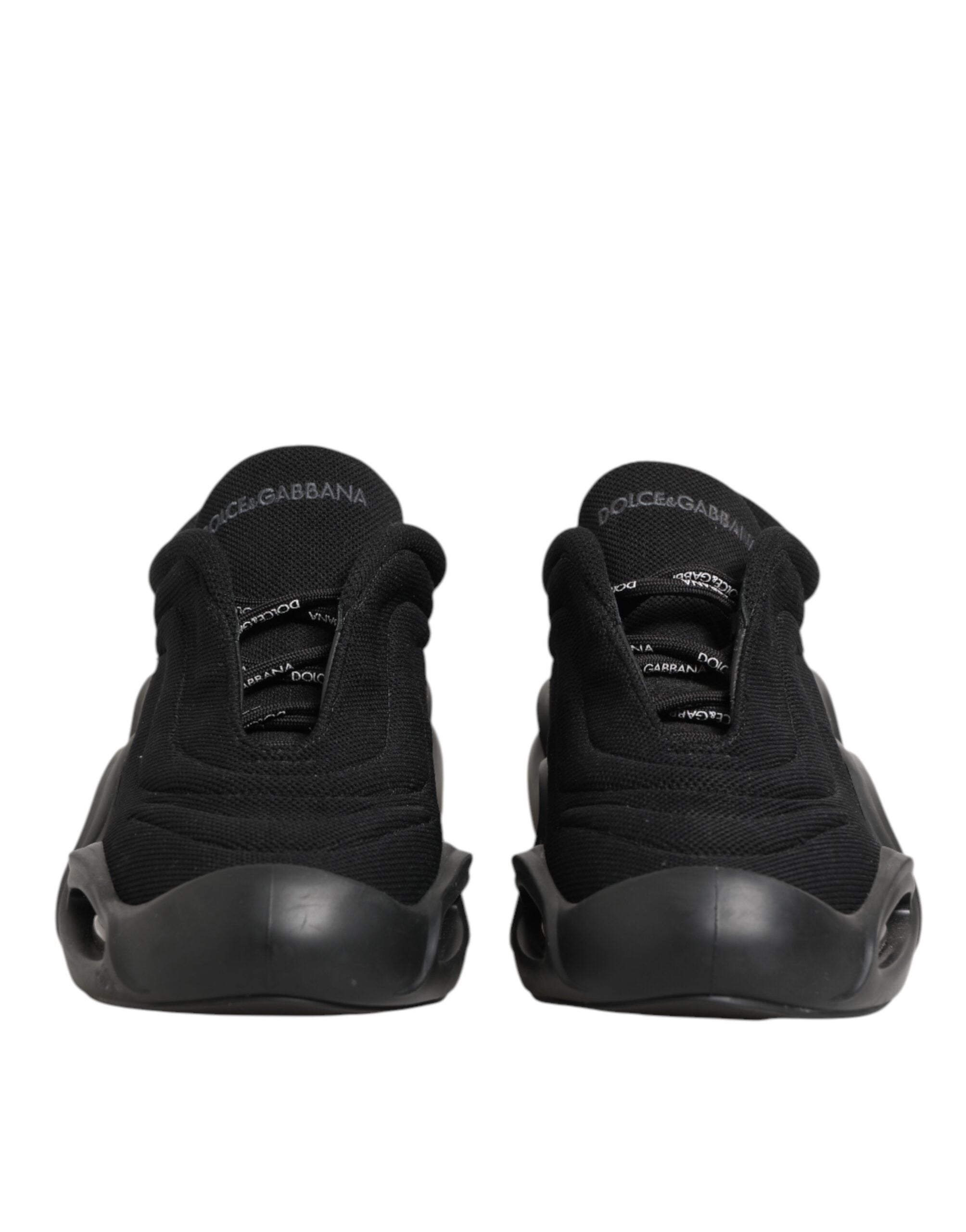 Dolce & Gabbana Black Lace Up Wave Low Top Men Sneaker Shoes