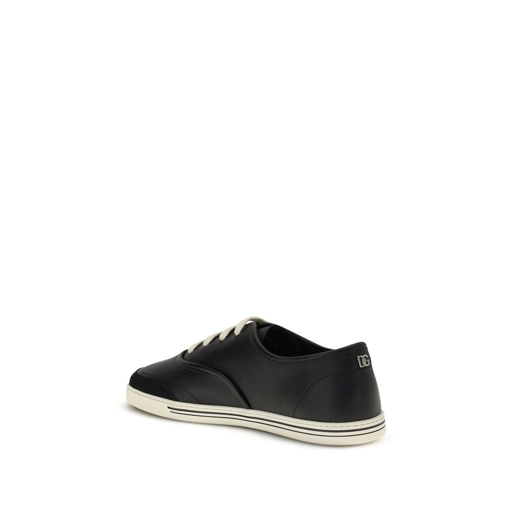 Dolce & Gabbana Black Leather Low Top Sneakers