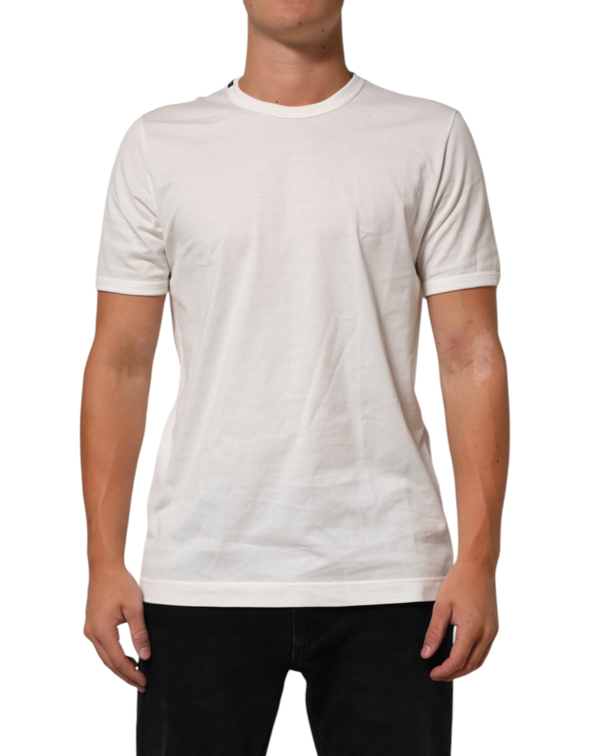Dolce & Gabbana White Cotton Goodluck 2020 Crew Neck T-shirt
