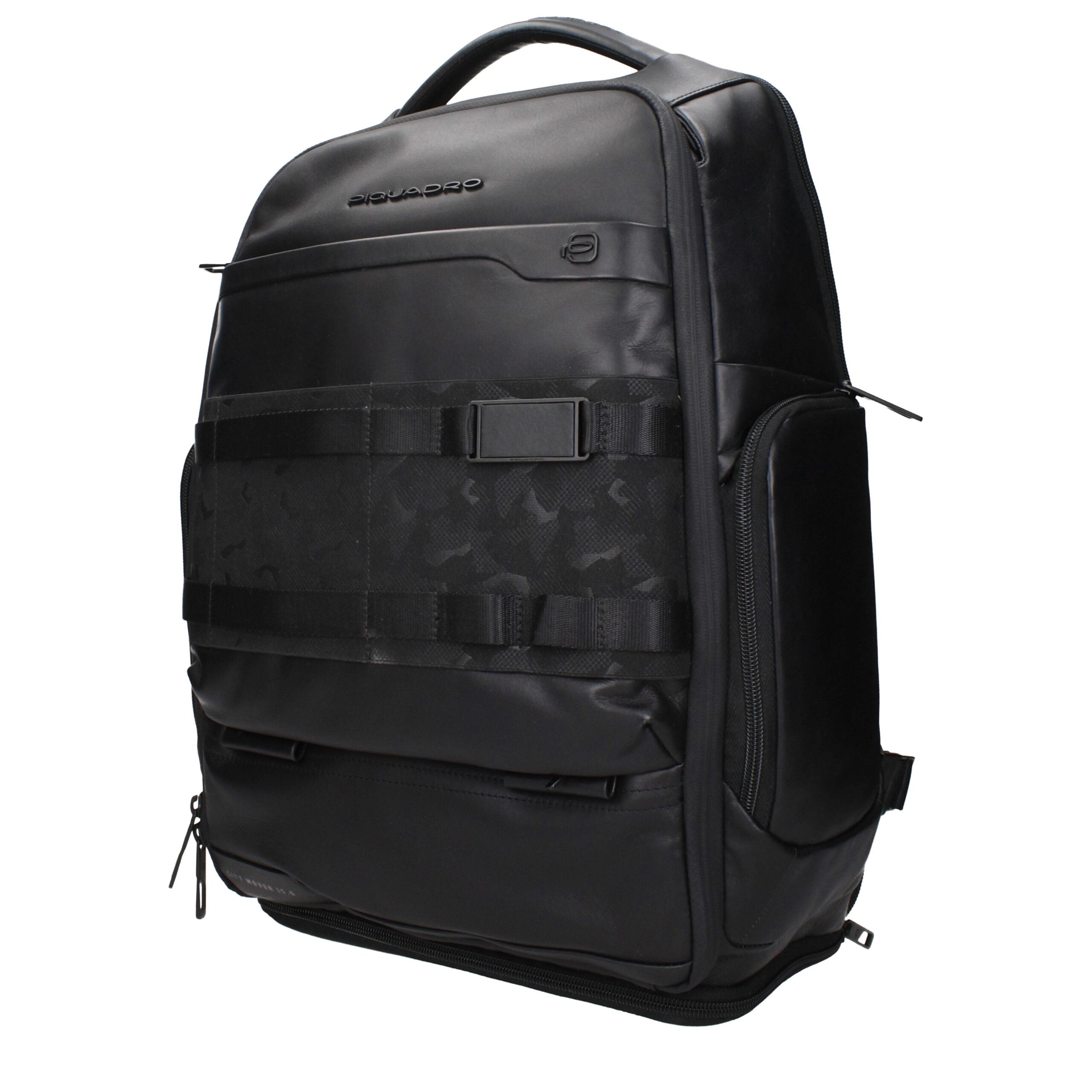 Piquadro Black Leather Backpack