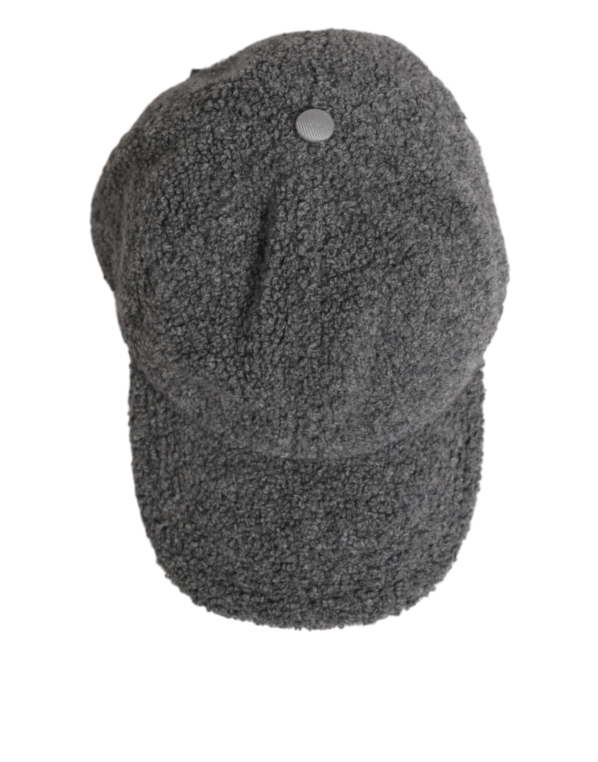 Dolce & Gabbana Gray Wool Fleece Rapper Men Baseball Capello Hat