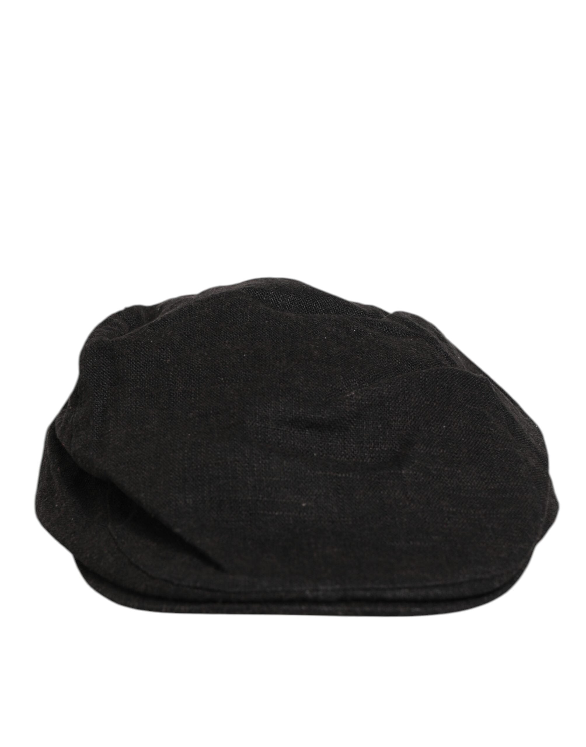 Dolce & Gabbana Black Cotton DG Logo Newsboy Cloth Capello Hat