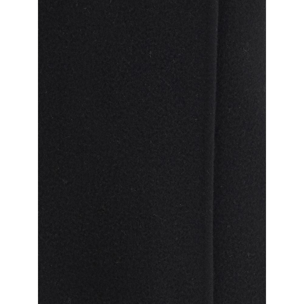 RIER Black Fleece Wool Long Skirt