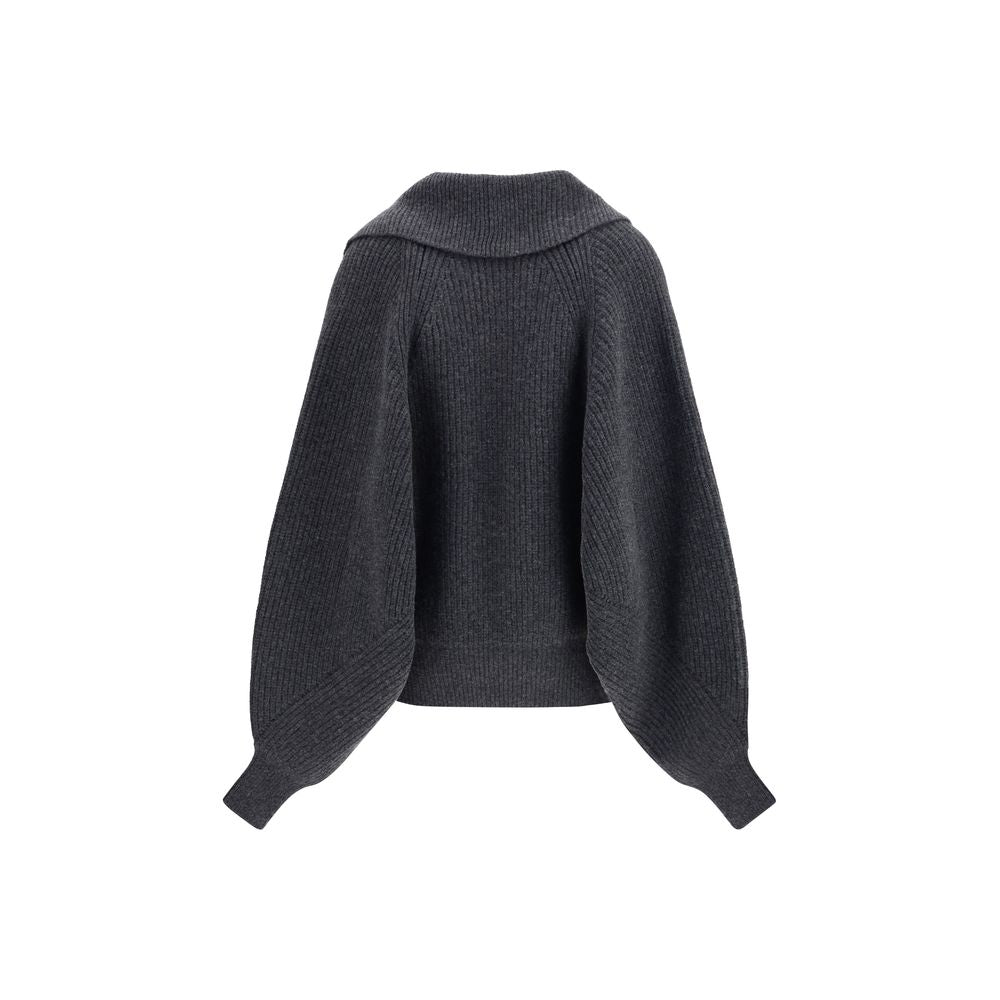 Balmain Gray Wool Sweatshirt
