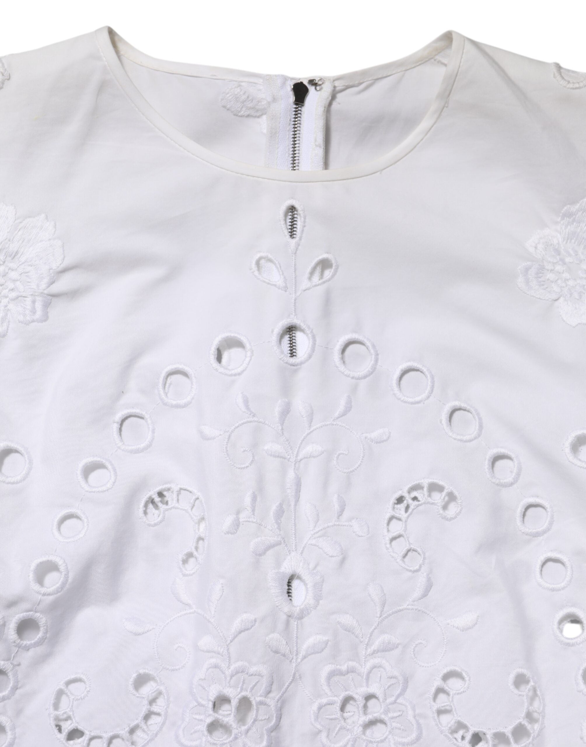 Dolce & Gabbana White Cut Out A-line Sheath Mini Dress