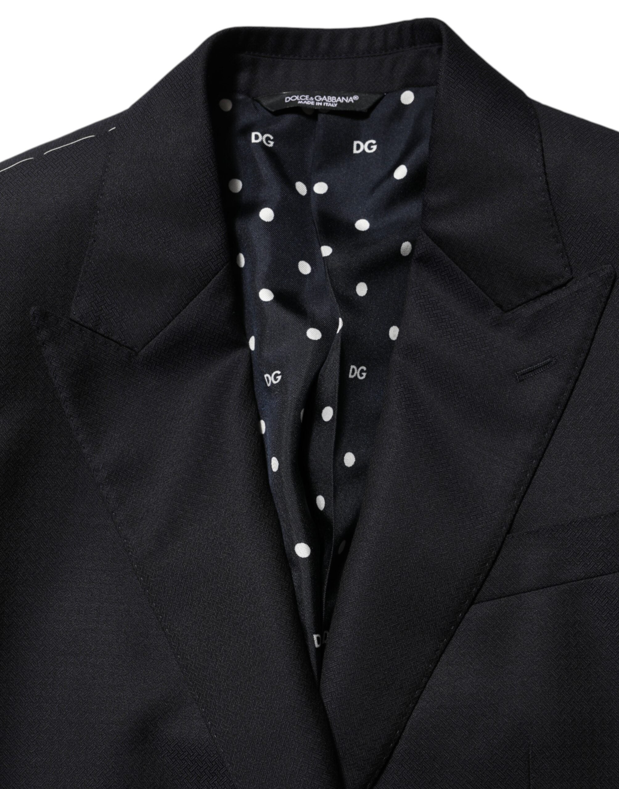 Dolce & Gabbana Black Wool NAPOLI 2 Button Men Suit Blazer