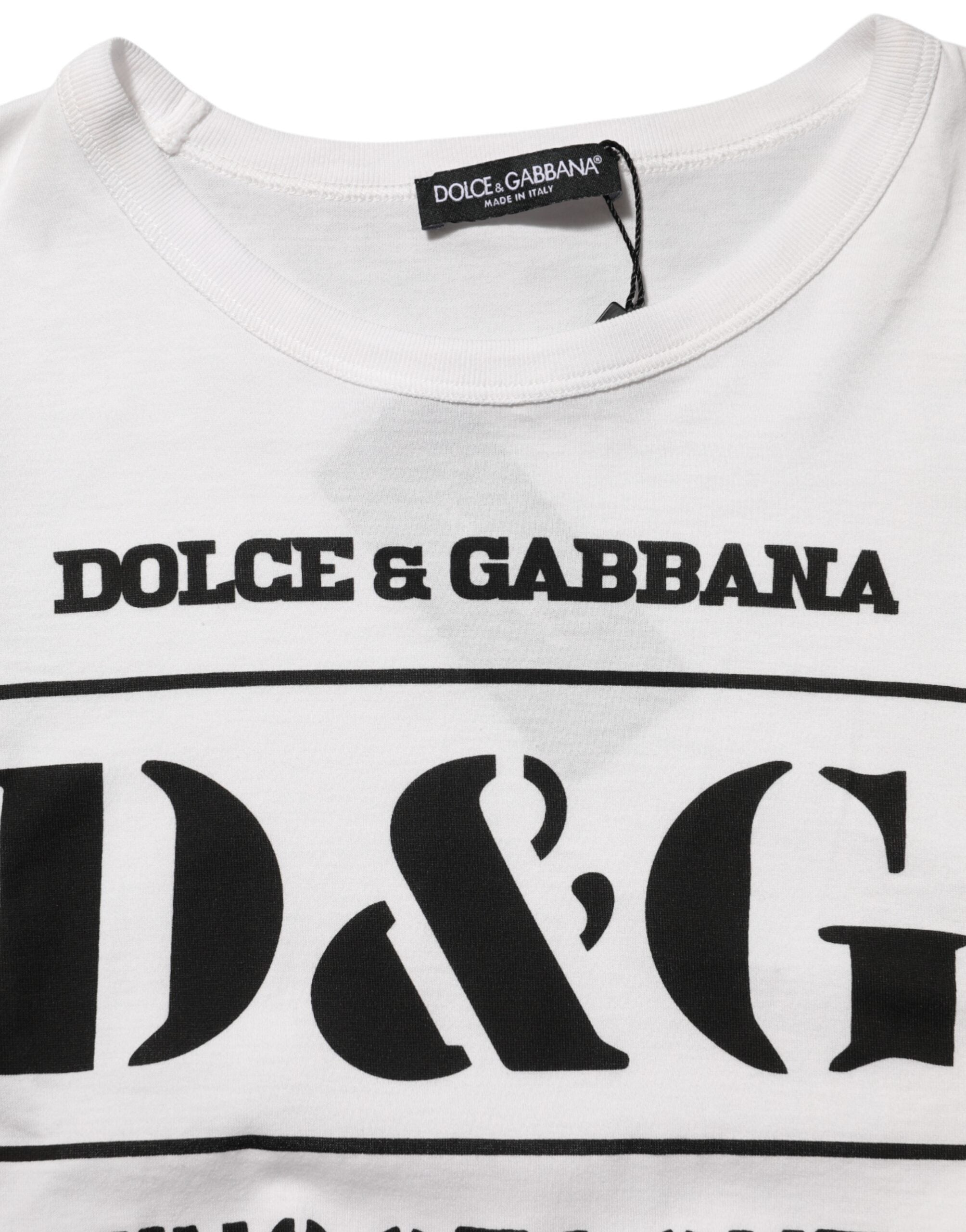 Dolce & Gabbana White Logo Camouflage Crew Neck Men T-shirt