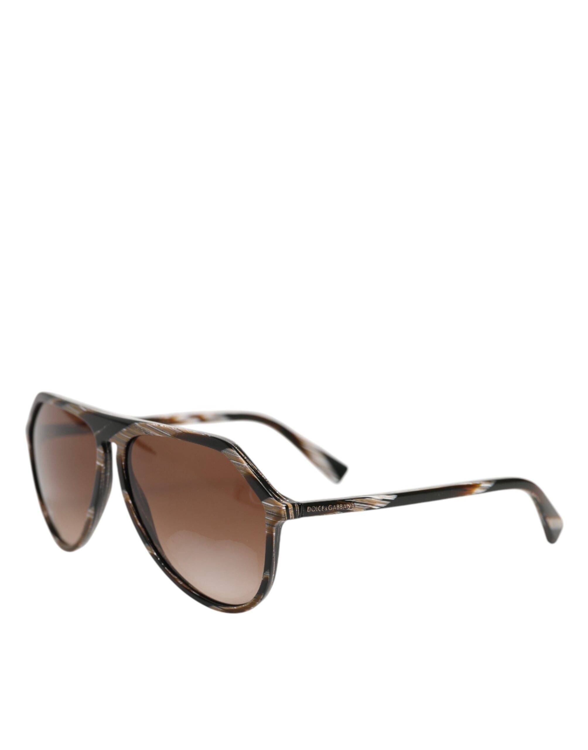 Dolce & Gabbana Brown Full Rim Acetate Pilot Eyewear Sunglasses