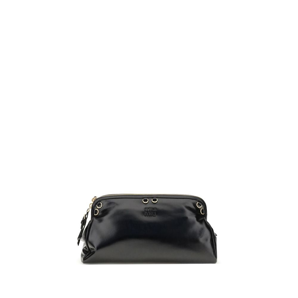 Miu Miu Black Calf Leather Bos Taurus Shoulder Bag