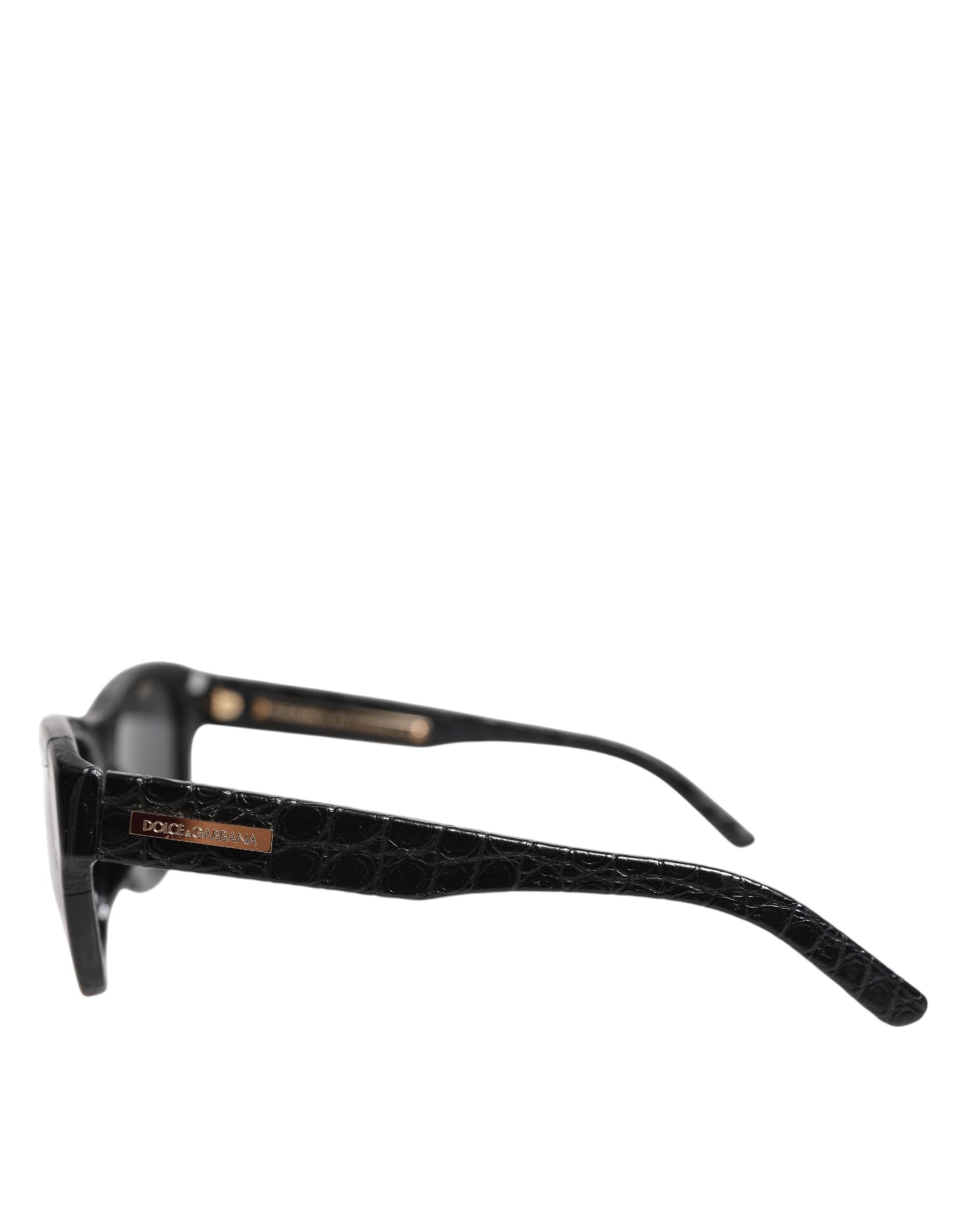 Dolce & Gabbana DG4177 Black Leather Frame Tinted Lens Sunglasses