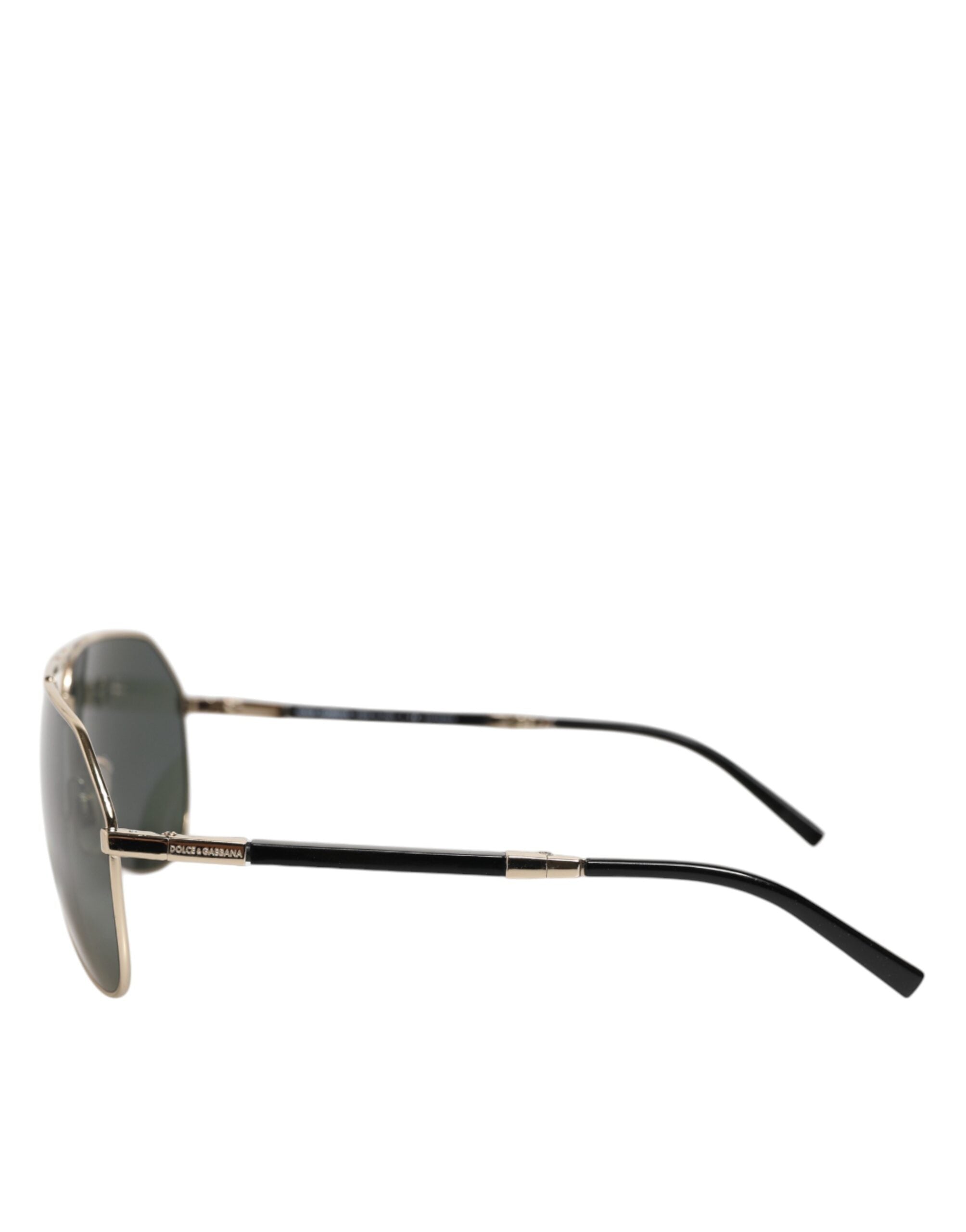 Dolce & Gabbana DG2106K Black Gold Plated Polarized MetalFrame Sunglasses