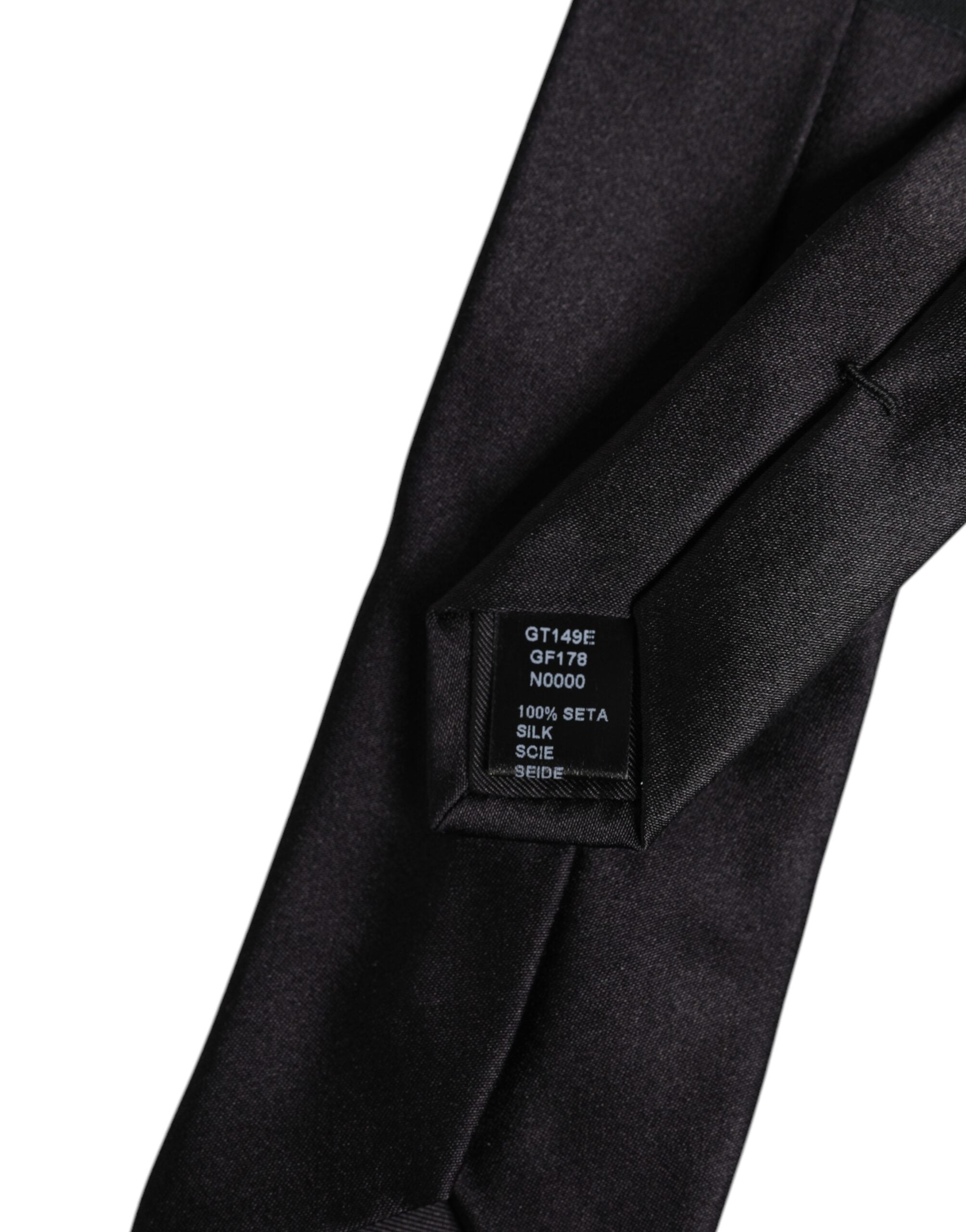 Dolce & Gabbana Black Safety Pins Silk Adjustable Necktie Accessory Tie