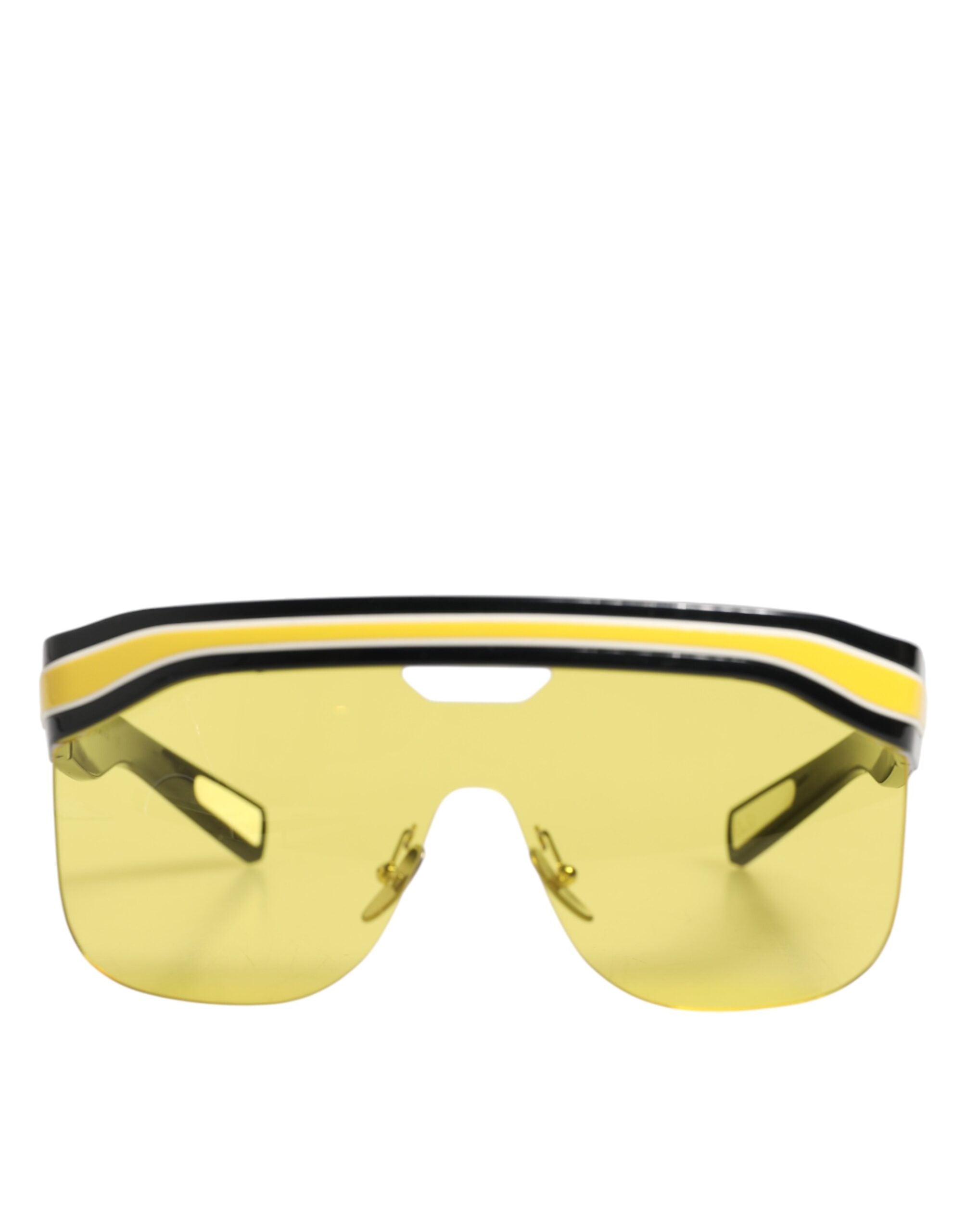 Dolce & Gabbana DG6162 Shield Black Yellow White Polyamide Sunglasses