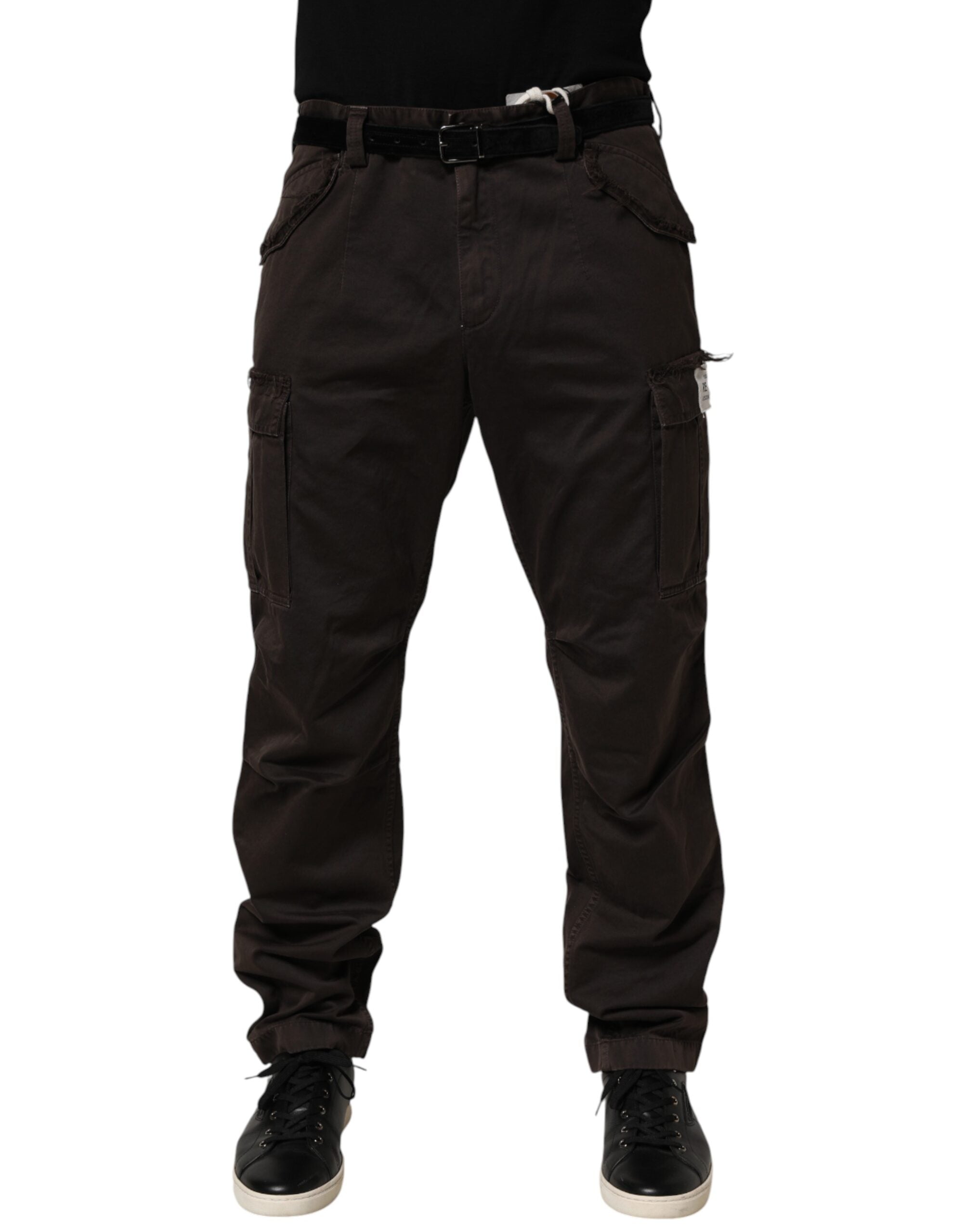 Dolce & Gabbana Brown Re- Edition Cotton Men Cargo Pants