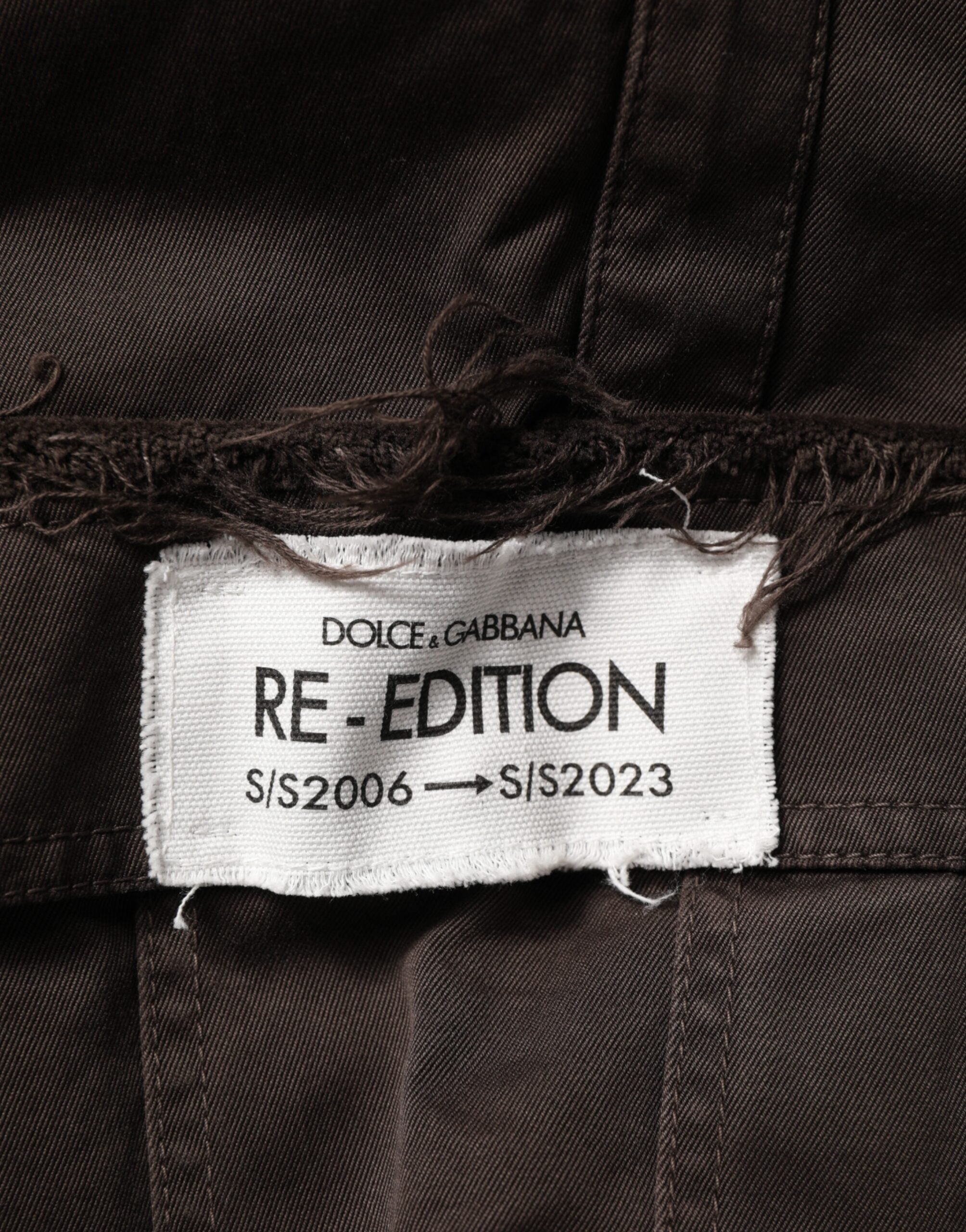 Dolce & Gabbana Brown Re- Edition Cotton Men Cargo Pants