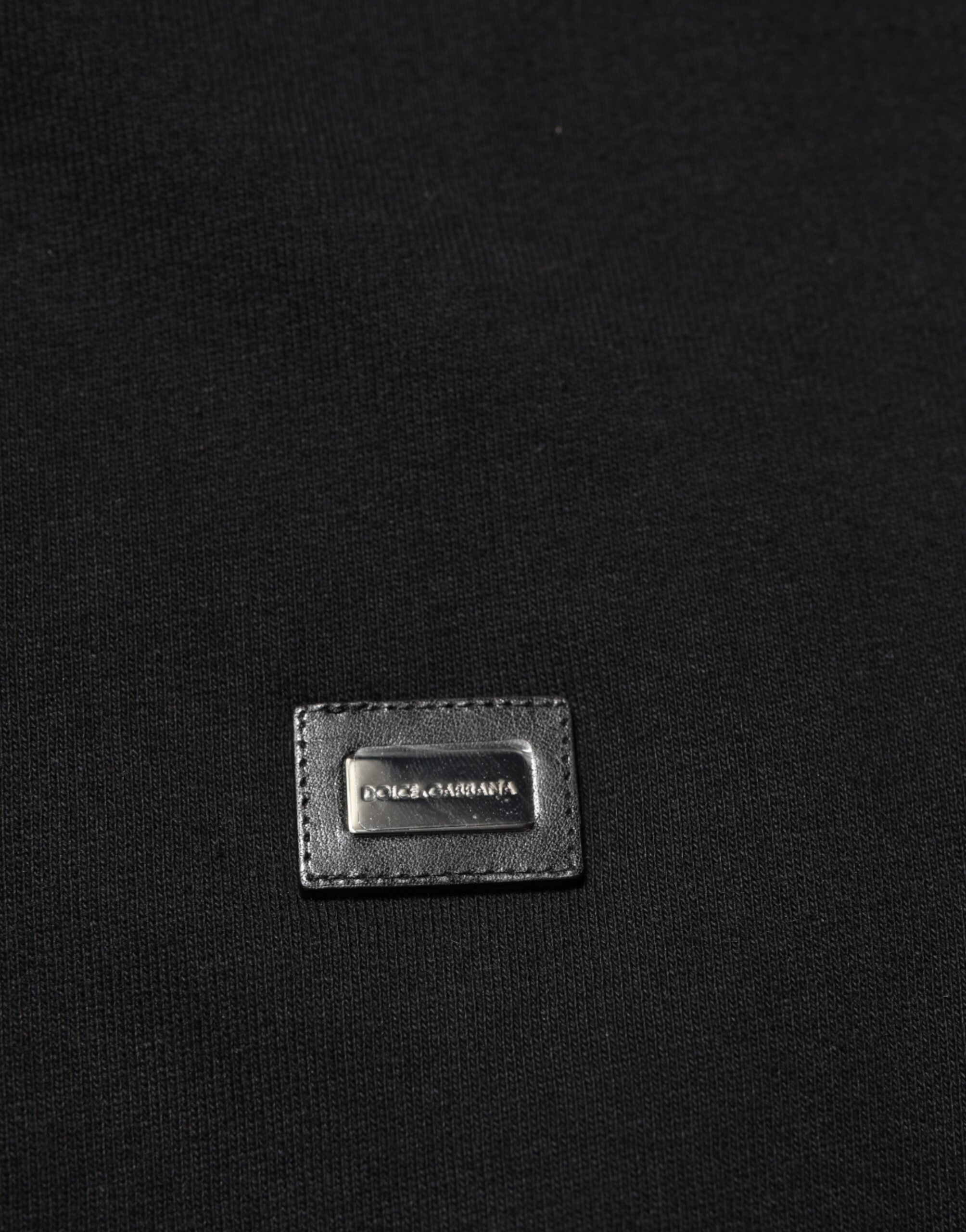 Dolce & Gabbana Sweater Black Cotton Hooded Men Sweatshirt Sweater