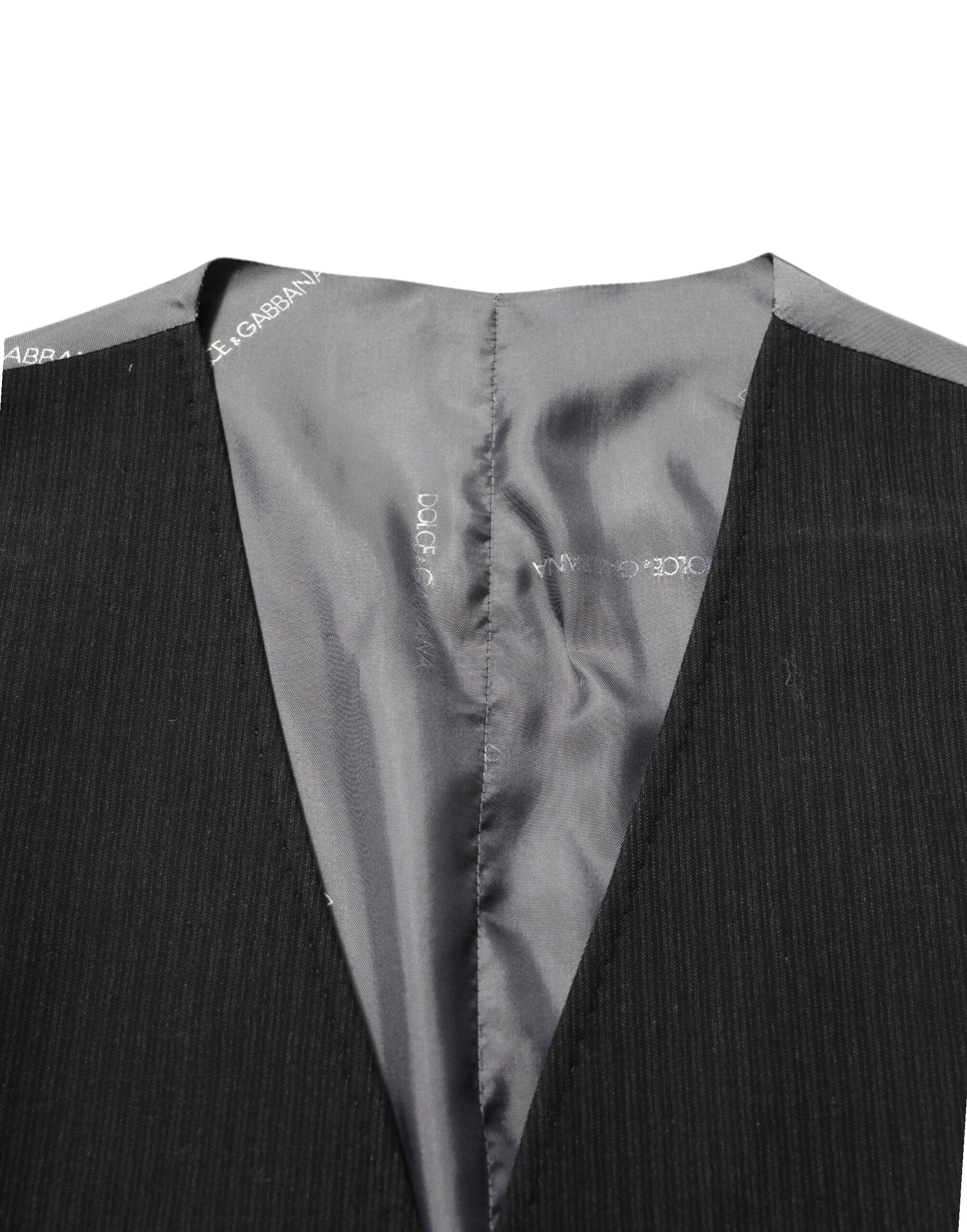 Dolce & Gabbana Black Cotton Waistcoat Dress Men Formal Vest
