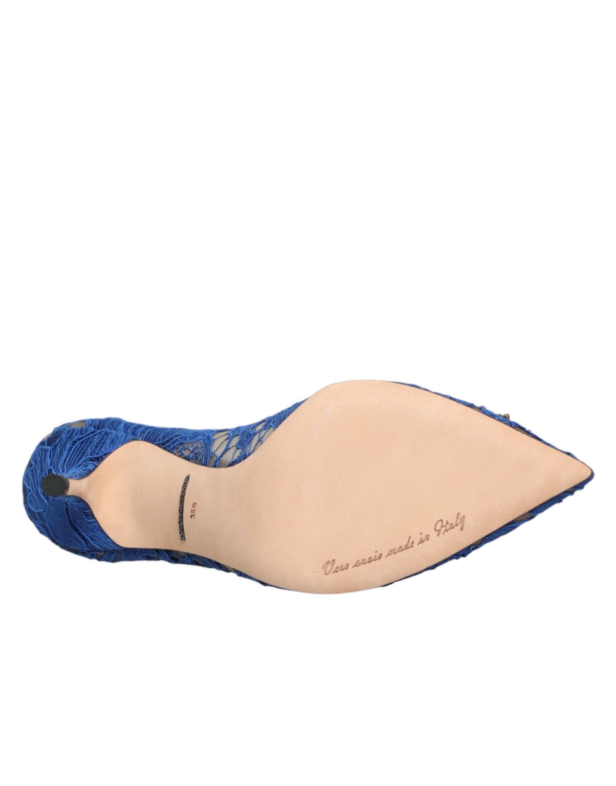 Dolce & Gabbana Blue Taormina Lace DEVOTION Pumps Shoes \