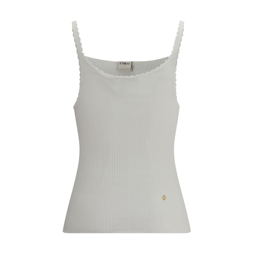 Chloé White Cotton Top