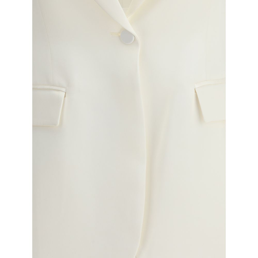 SA SU PHI White Silk Blazer