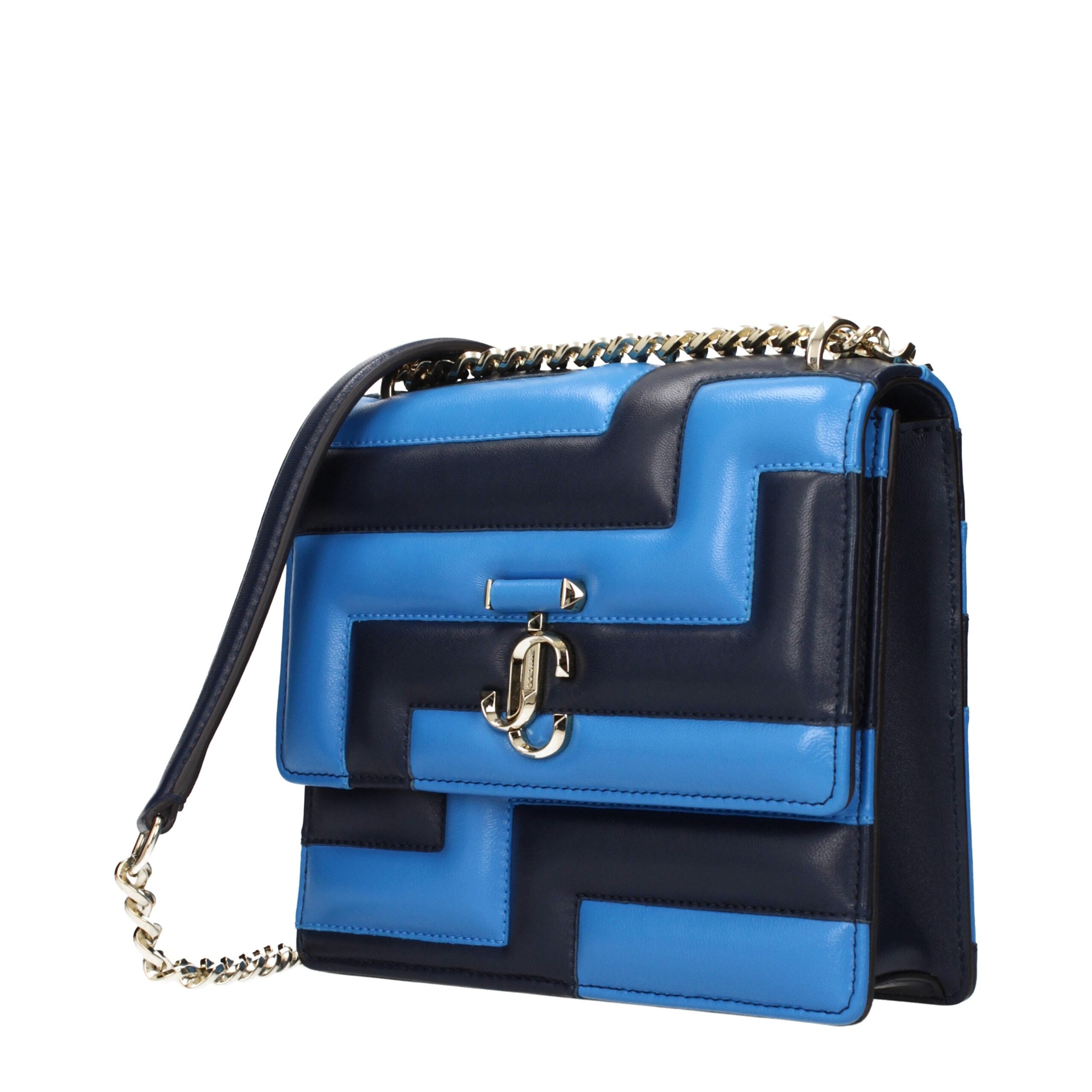 Jimmy Choo Blue Leather Shoulder Bag