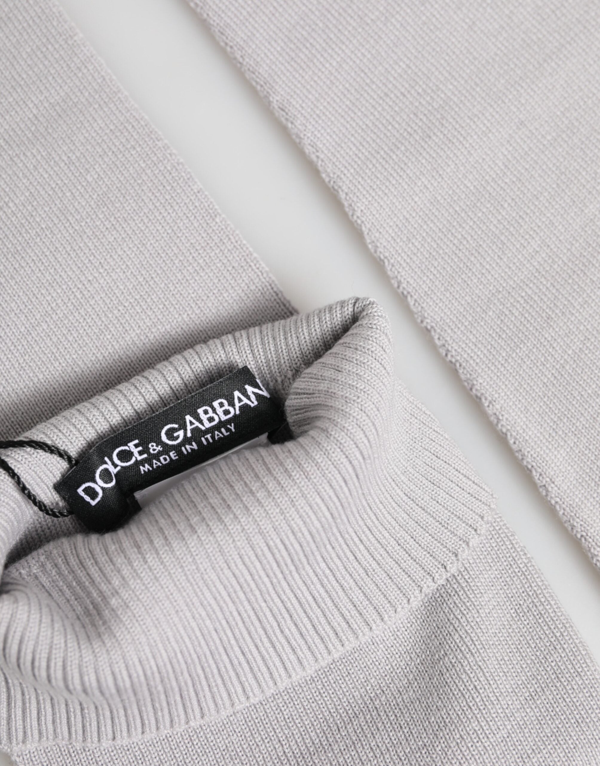 Dolce & Gabbana Gray Virgin Wool Knitted Fingerless Men Gloves