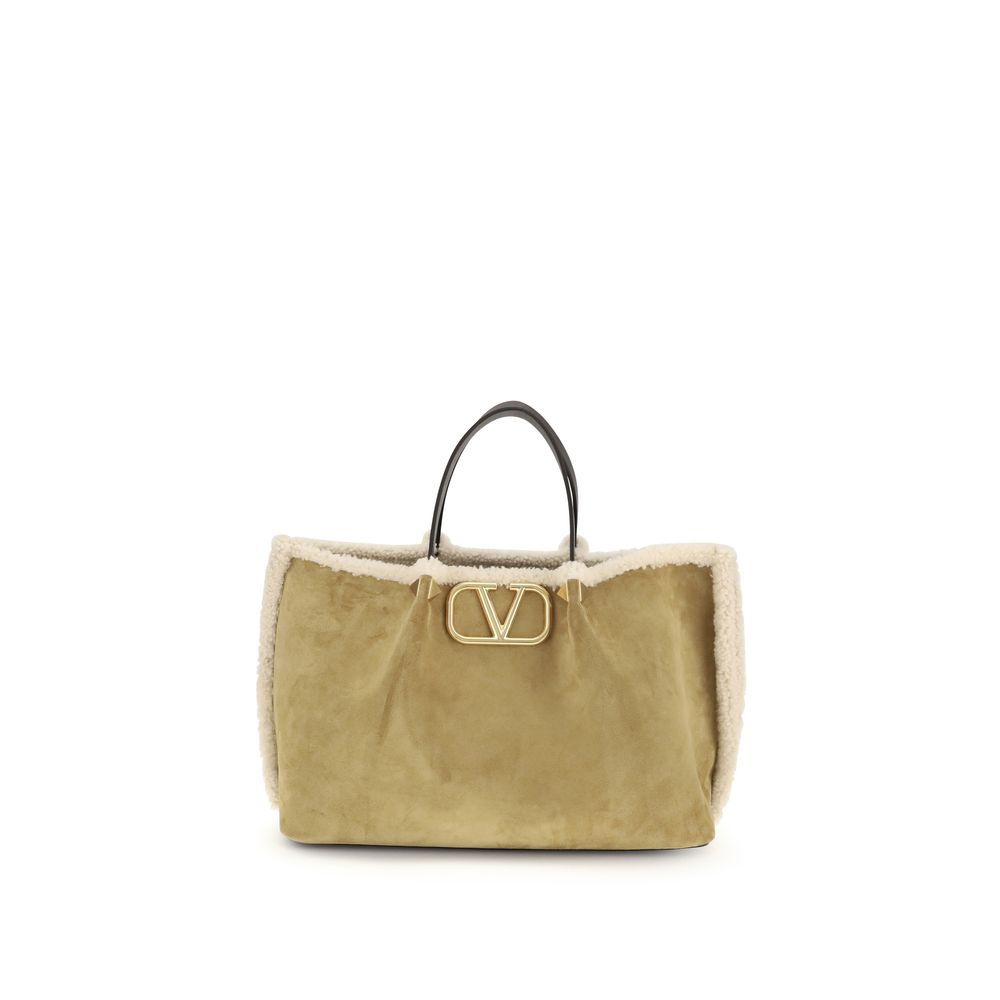 Valentino Garavani Beige Calf Leather Bos Taurus Shoulder Bag
