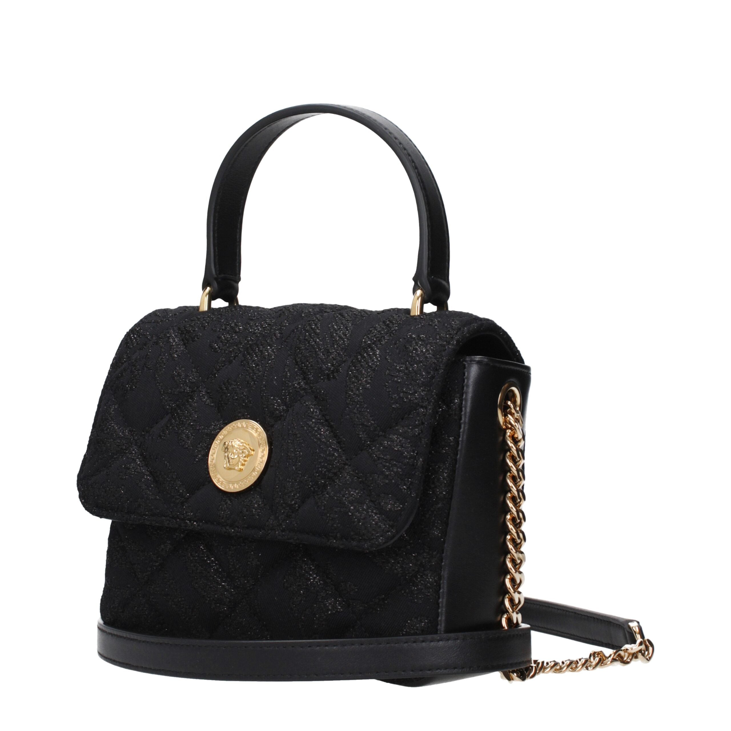 Versace Black Fabric Handbag