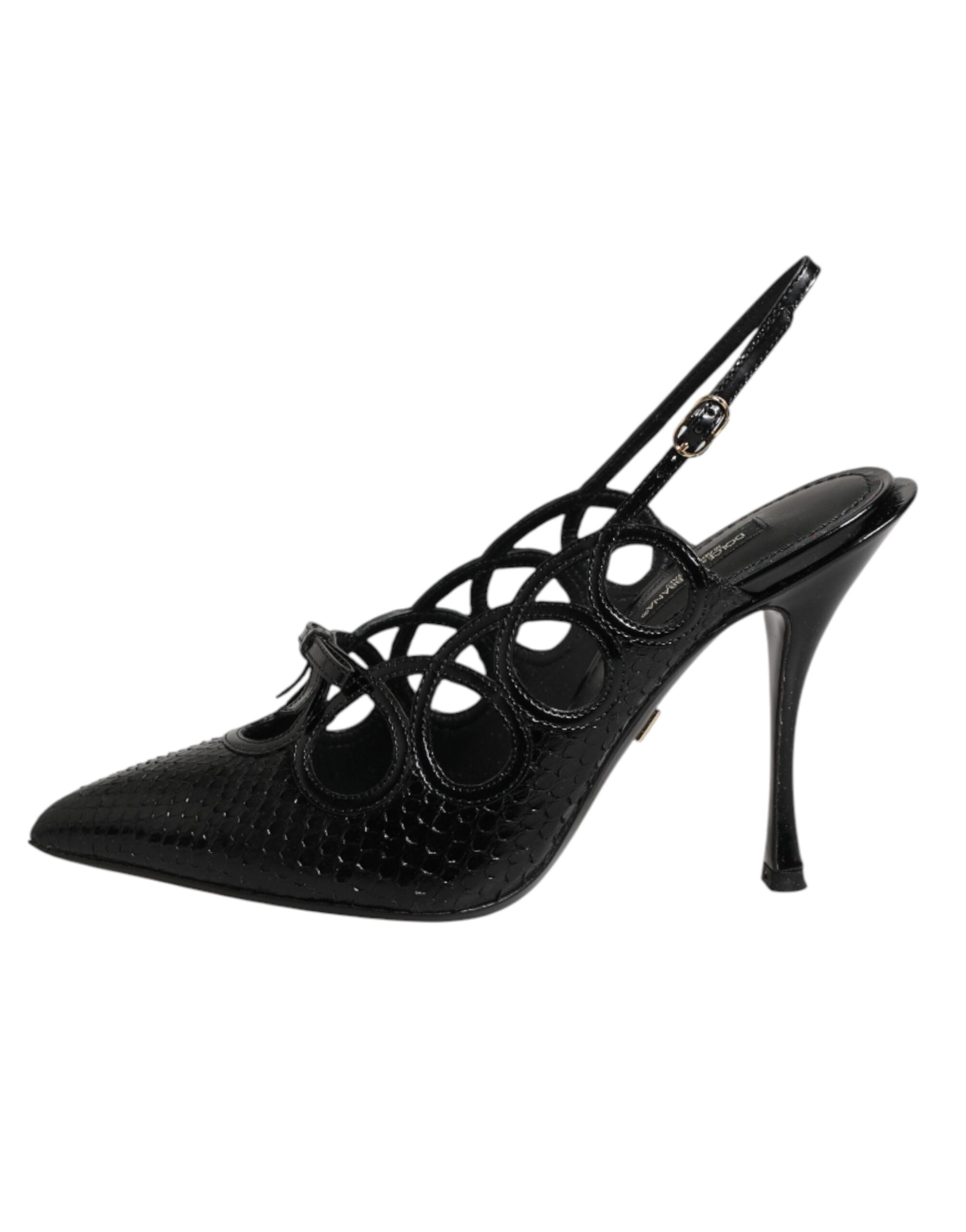 Dolce & Gabbana Leather High Heels Slingback Shoes