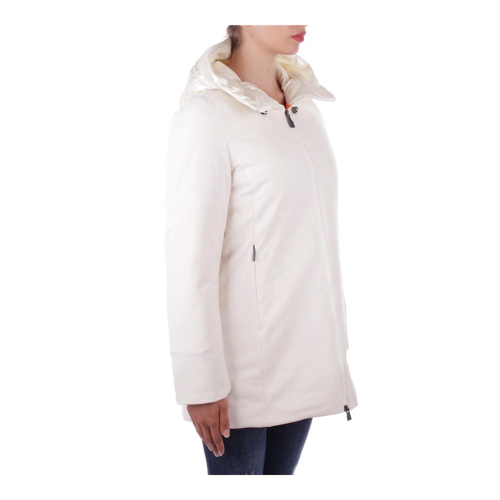 Suns White Polyester Jackets & Coat