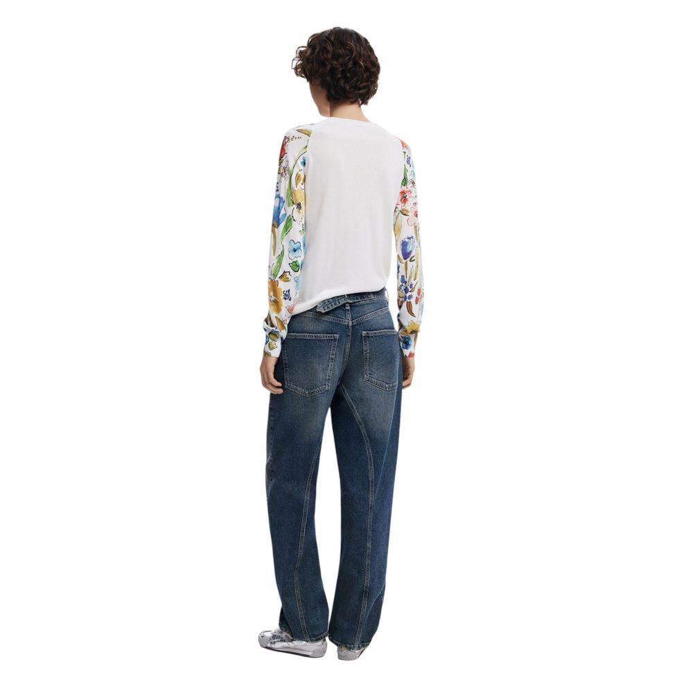 Desigual White Viscose Sweatshirt
