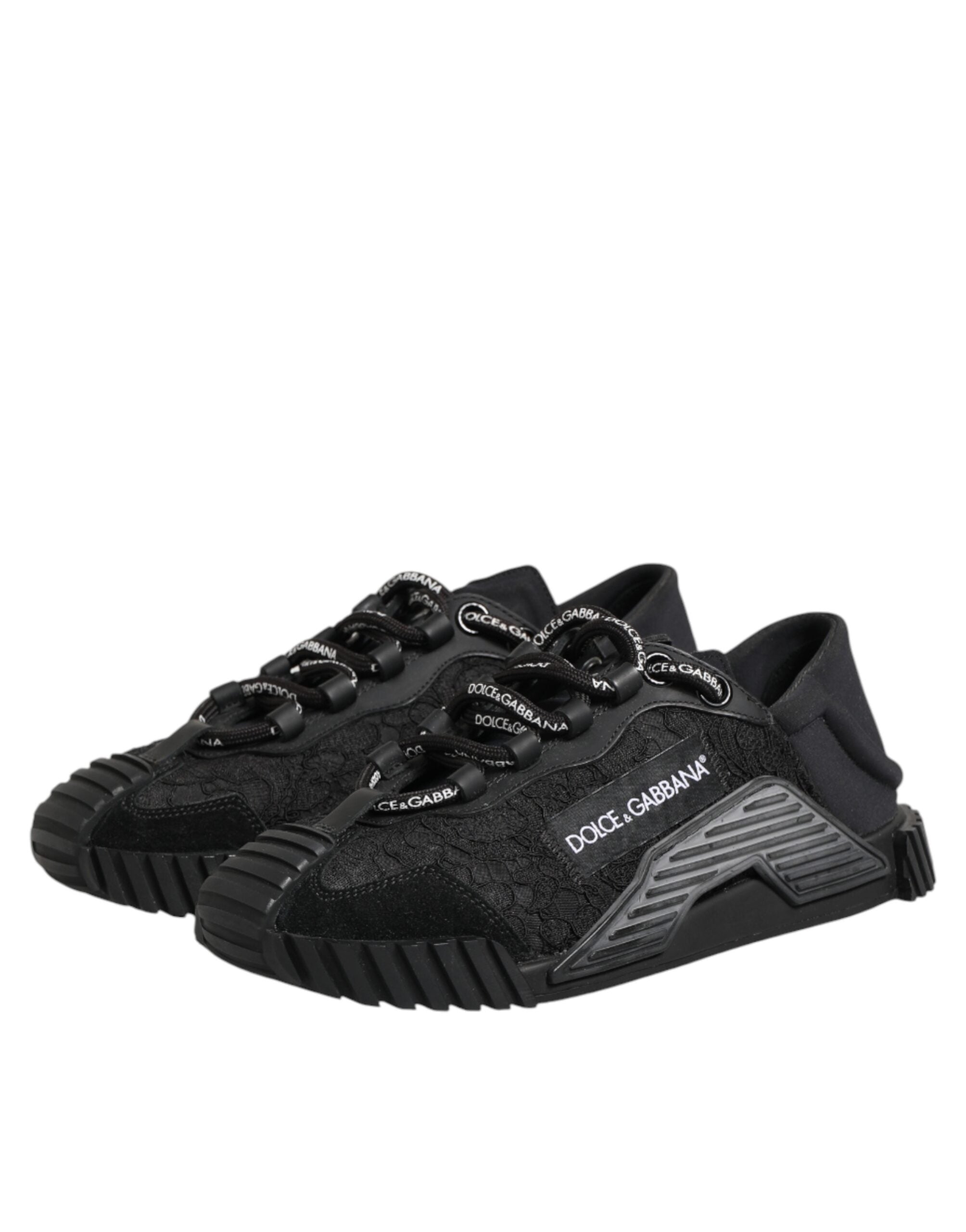 Dolce & Gabbana Black Logo Lace Low Top NS1 Sneakers Shoes