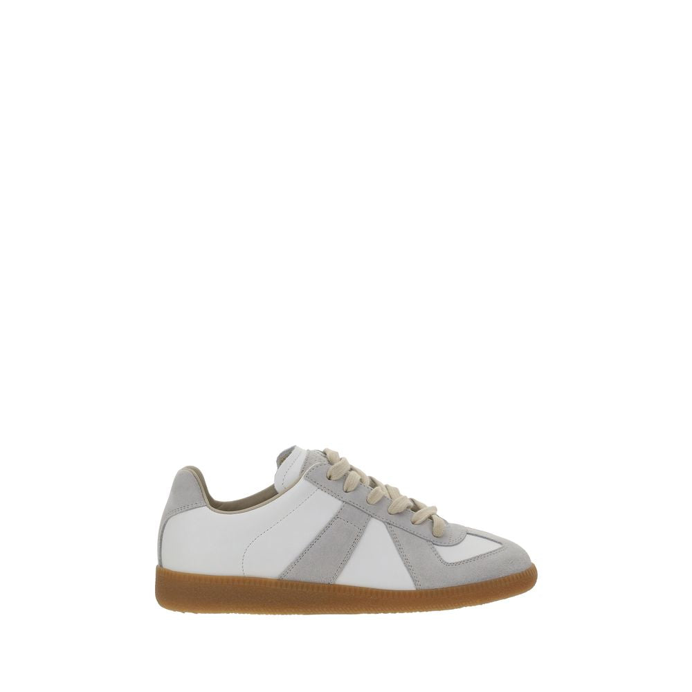 Margiela White Calf Leather Bos Taurus Low Top Sneakers