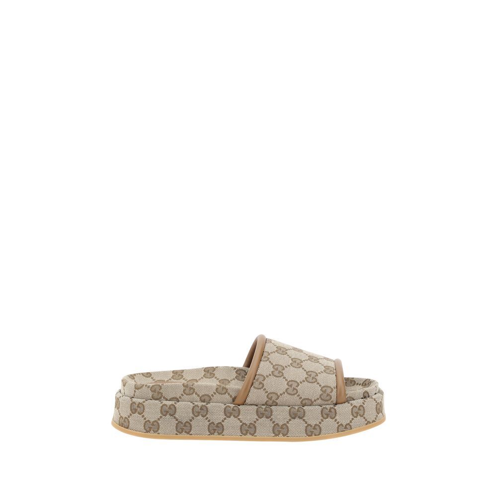 Gucci Beige Polyamide Platform Sandals
