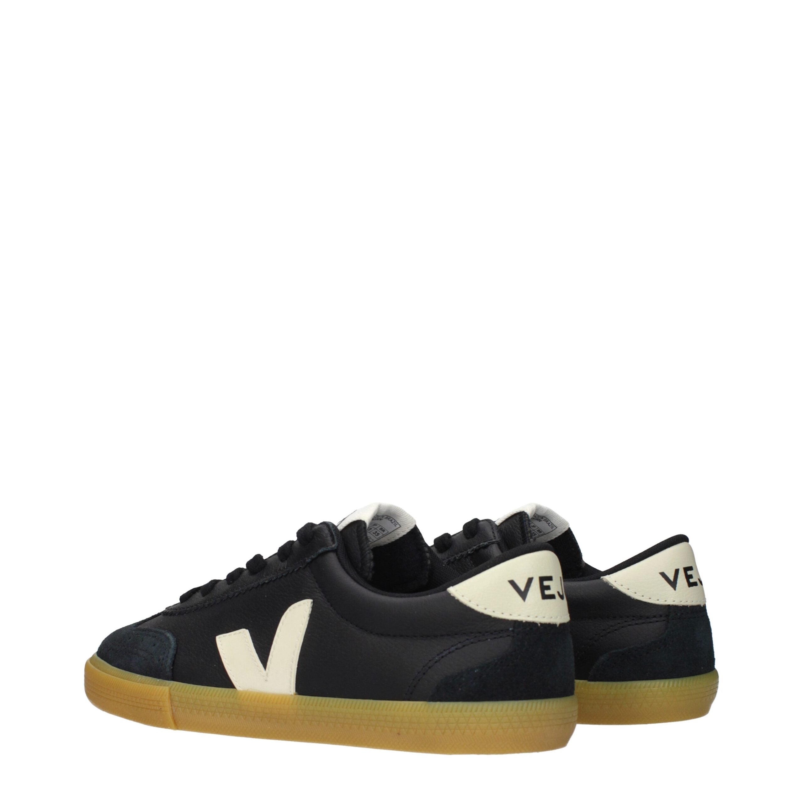 Veja Black Leather Low Top Sneakers