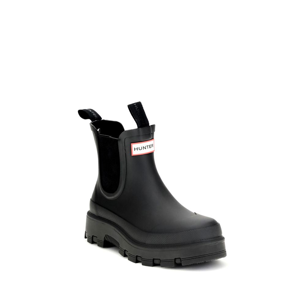Hunter Black Rubber Chelsea Boots