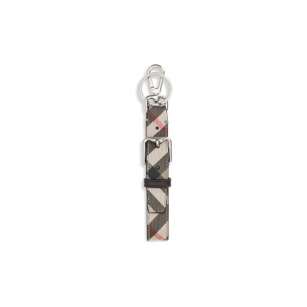Burberry Beige Calf Leather Bos Taurus Keychain
