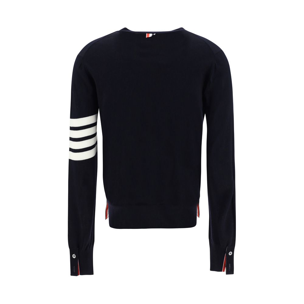 Thom Browne Blue Merino Wool Cardigan