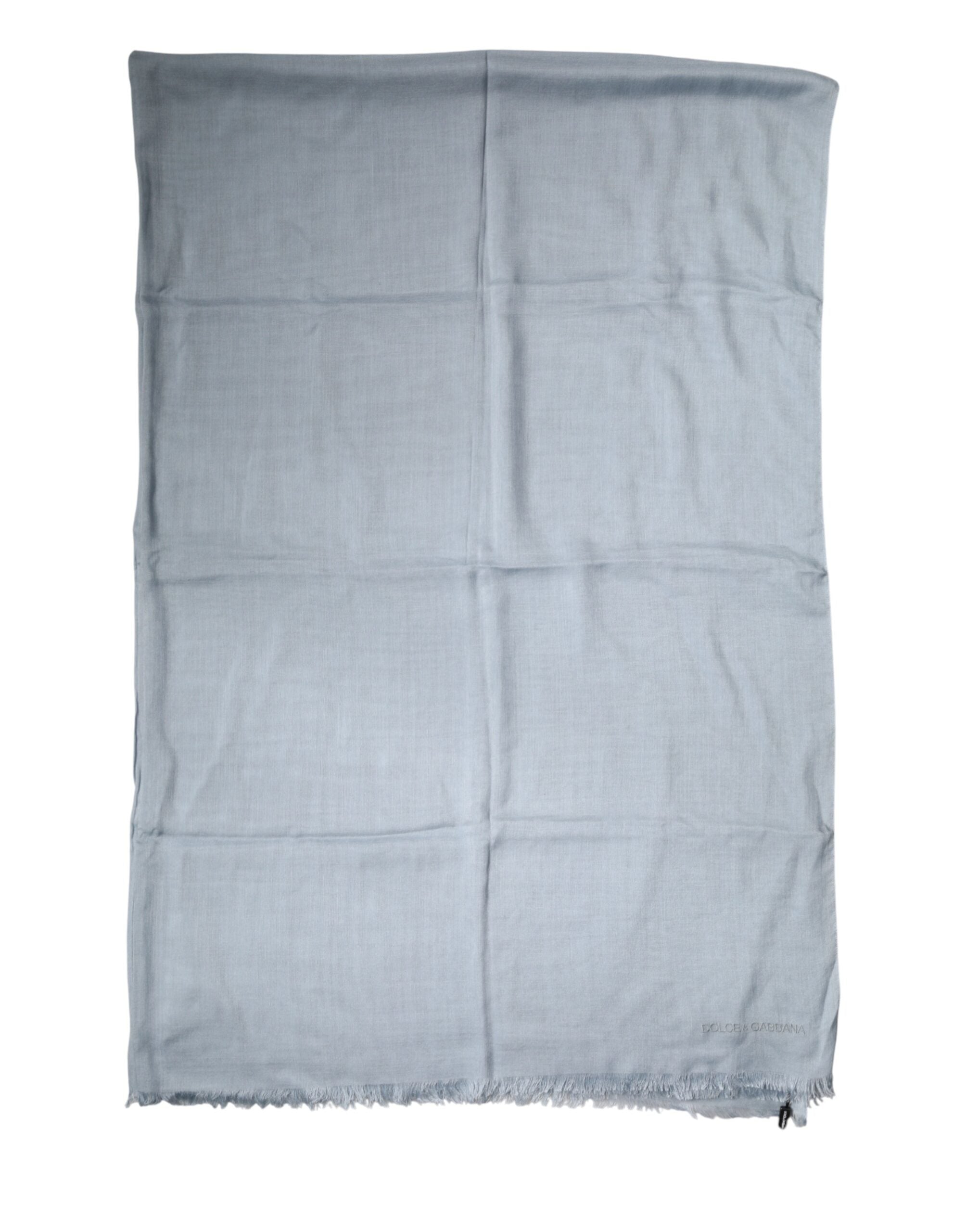 Dolce & Gabbana Light Blue Cashmere Knitted Shawl